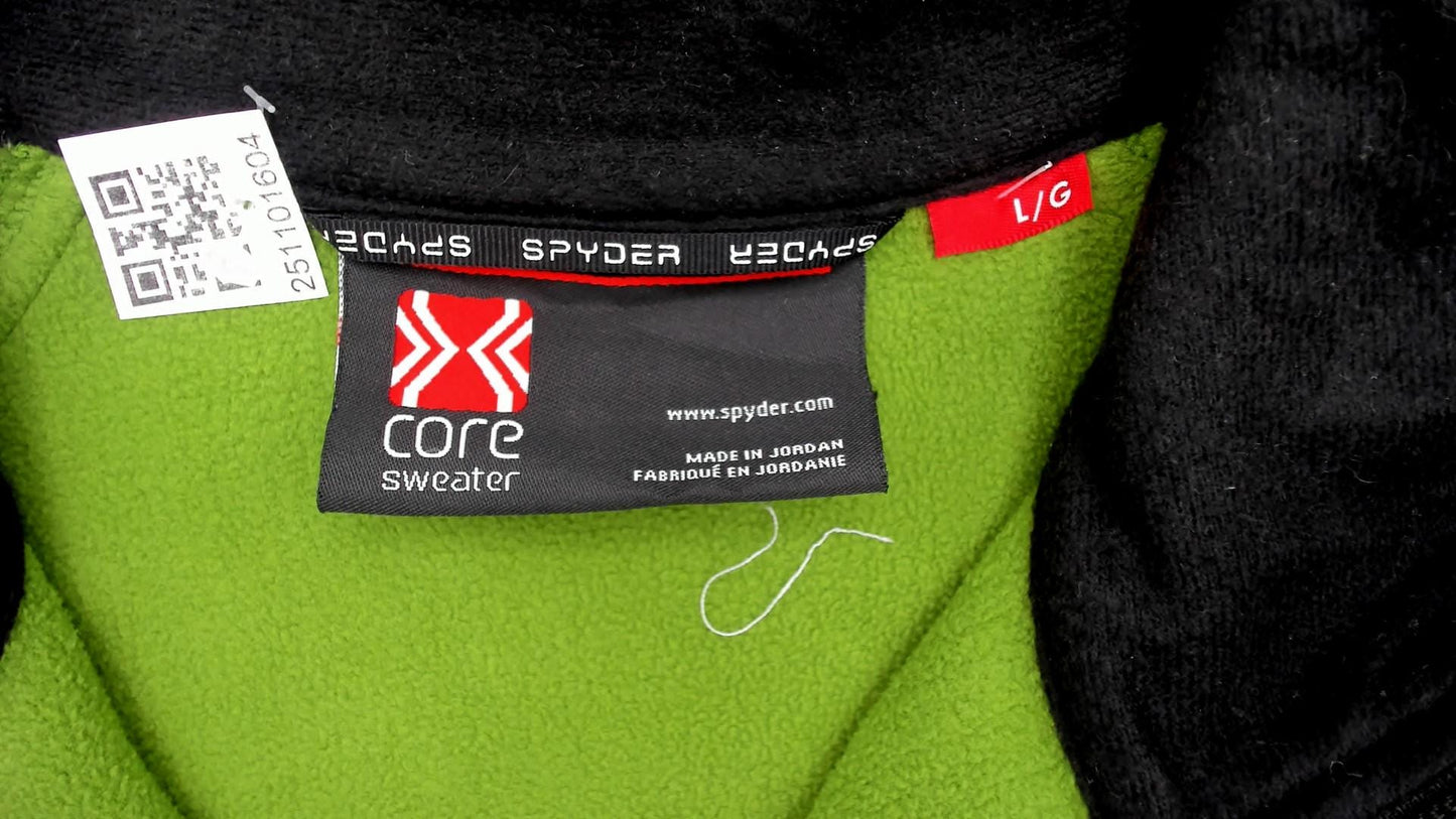 Spyder Y2K Half-Zip Fleece Pullover Lime Green Black Colorblock Large L