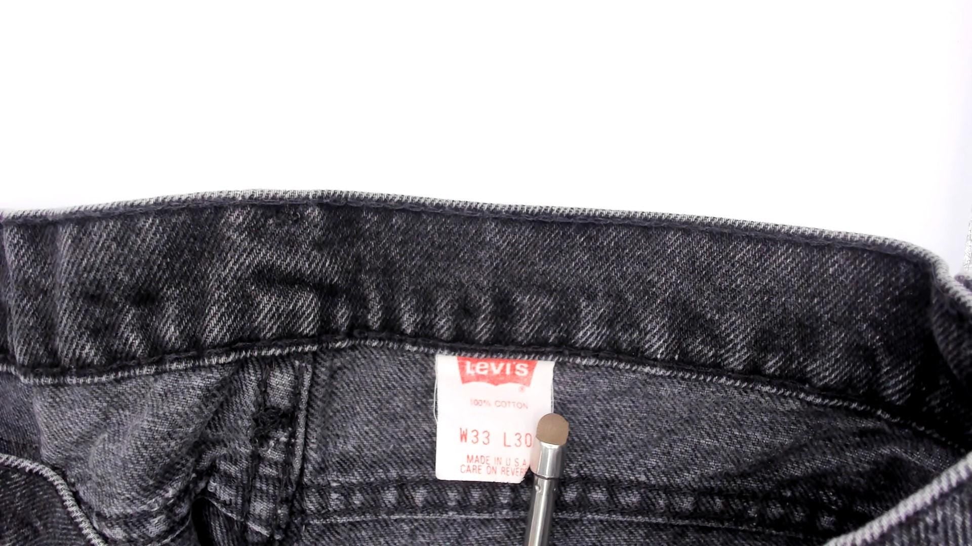 90s Levi's 550 Black Faded Denim High Waist Straight Leg Jeans 33