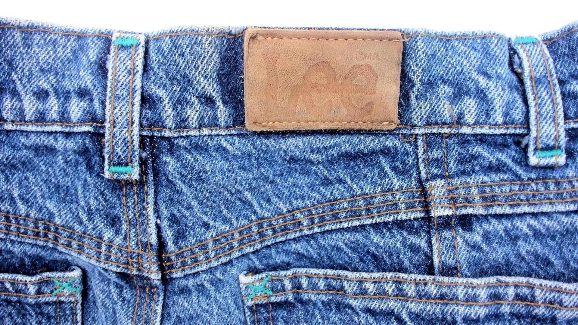 Lee Mom Jeans 90s High Waist Tapered Denim Medium Blue Wash Extra Small XS
