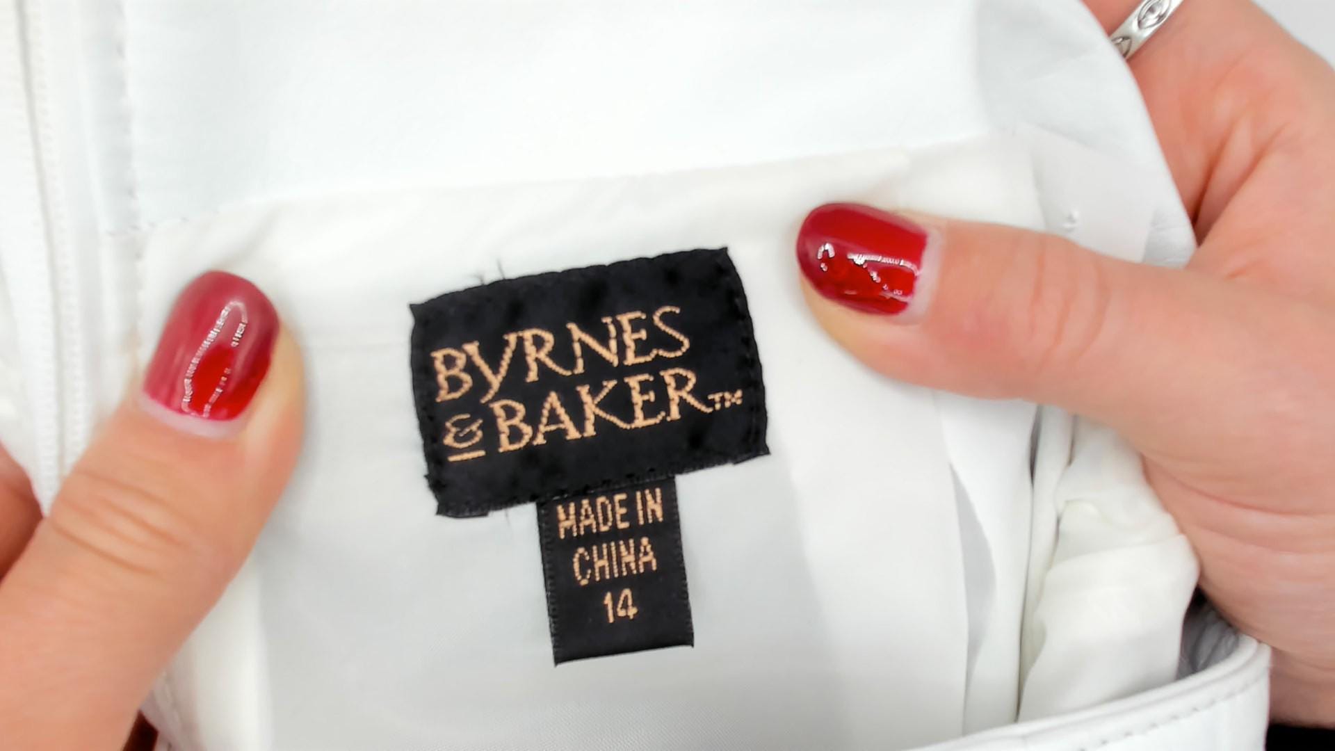 90s Byrnes & Baker White Leather Mini Skirt High Waist Pencil Medium M