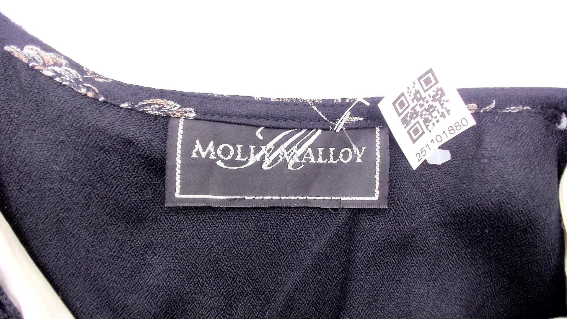 90s Molly Malloy Black Floral Midi Dress with Knit Vest Overlay Small