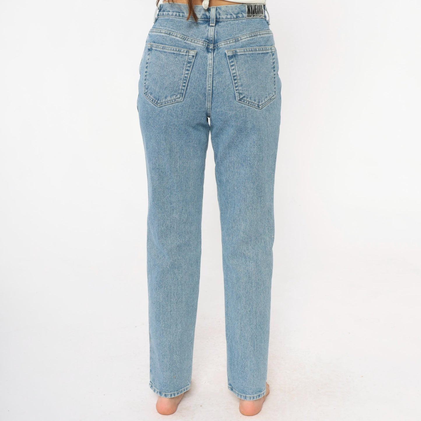 Y2K Light Wash Flame Painted Jeans High Waisted Straight Leg Size 6