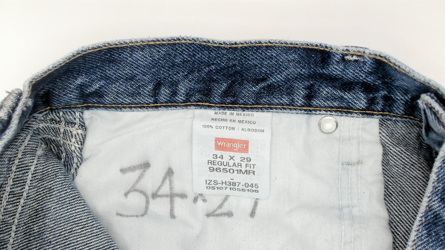 Wrangler Straight Leg Jeans 2000s Medium Wash Denim Relaxed Fit Men's 34 x 29