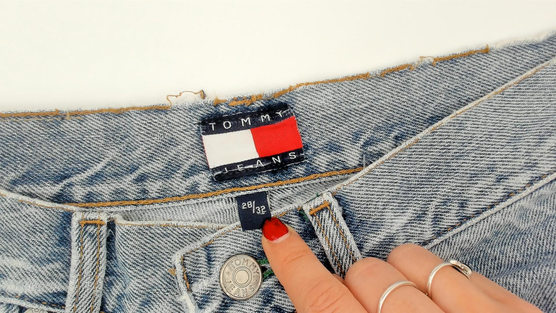 90s Tommy Hilfiger Light Wash Denim Bermuda Shorts High Rise Small S