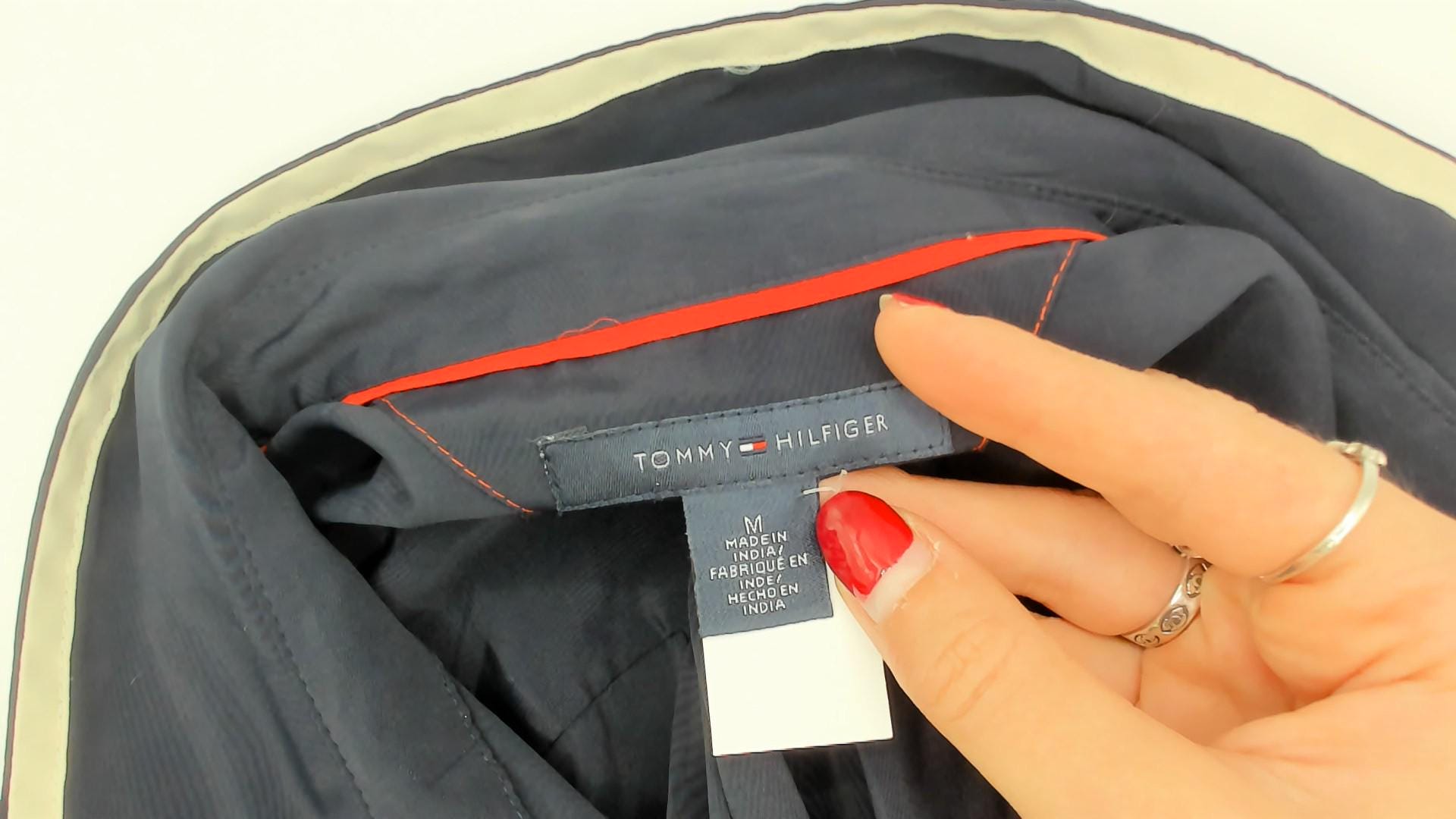 Tommy Hilfiger Navy Mini Dress 2000s Striped Collared Shirt Dress Medium M