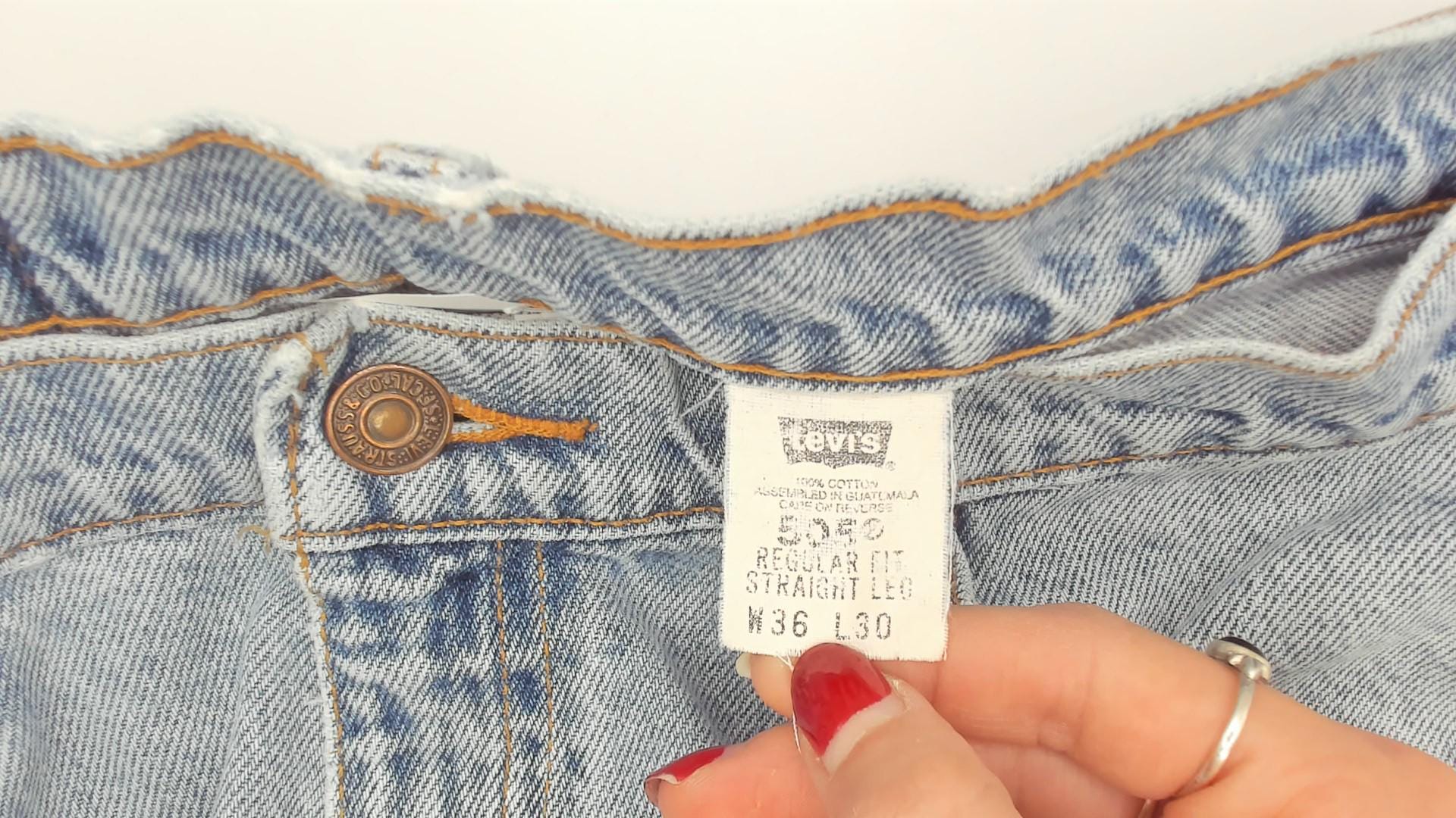 Levi's 505 Light Wash Jeans 2000s Straight Leg Denim Cotton W36 L30