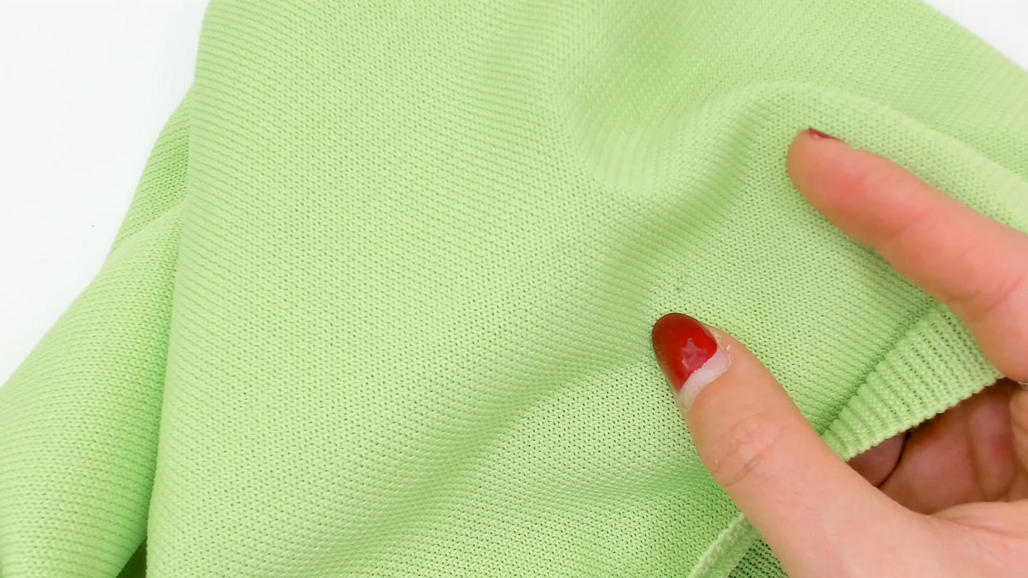 90s Lime Green Polo Knit Yellow Patterned Collar Fitted Pullover Small