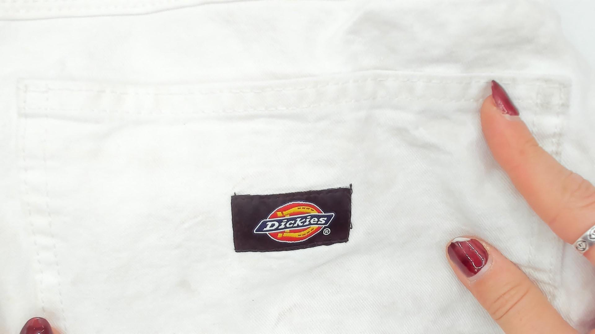 2000s Dickies Carpenter Pants White Cotton Sherwin Williams Workwear 34