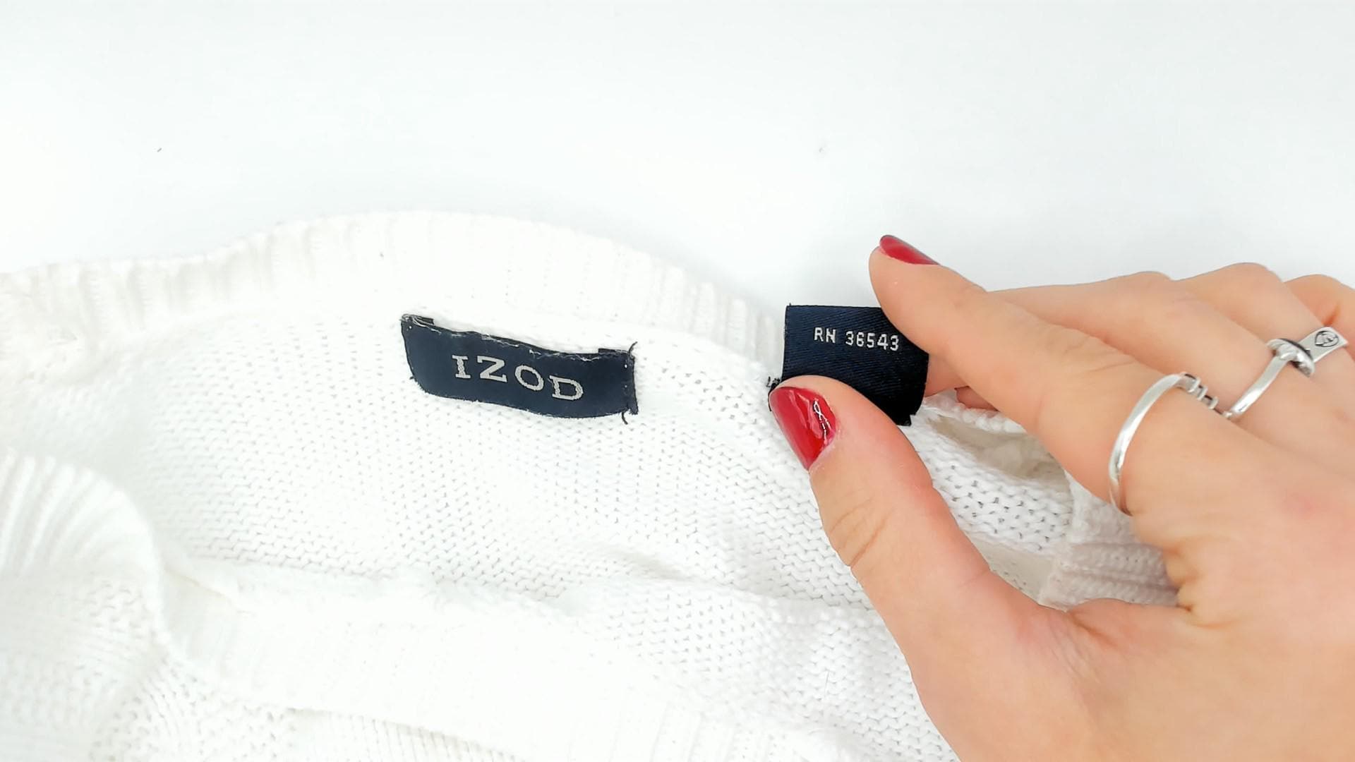 90s Izod Cotton Crewneck Sweater White Windowpane Grid Knit Large L