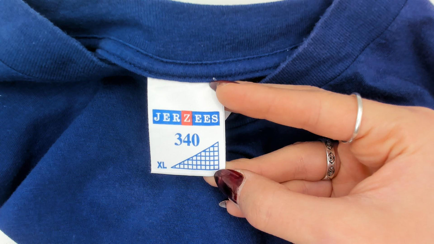 90s Scotland Saltire Flag Graphic Tee Jerzees Cobalt Blue Cotton Extra Large XL