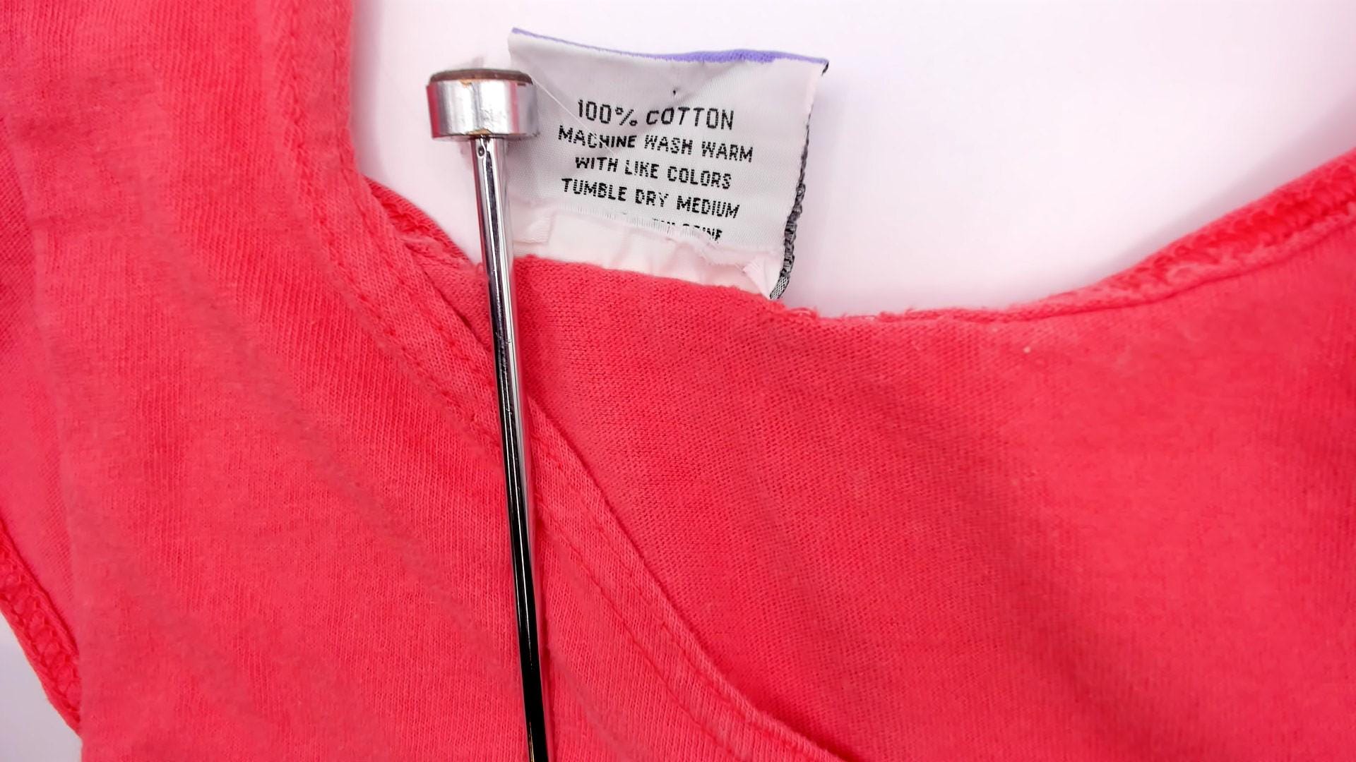 90s Todays News Coral Tank Top Scoop Neck Cotton Medium M