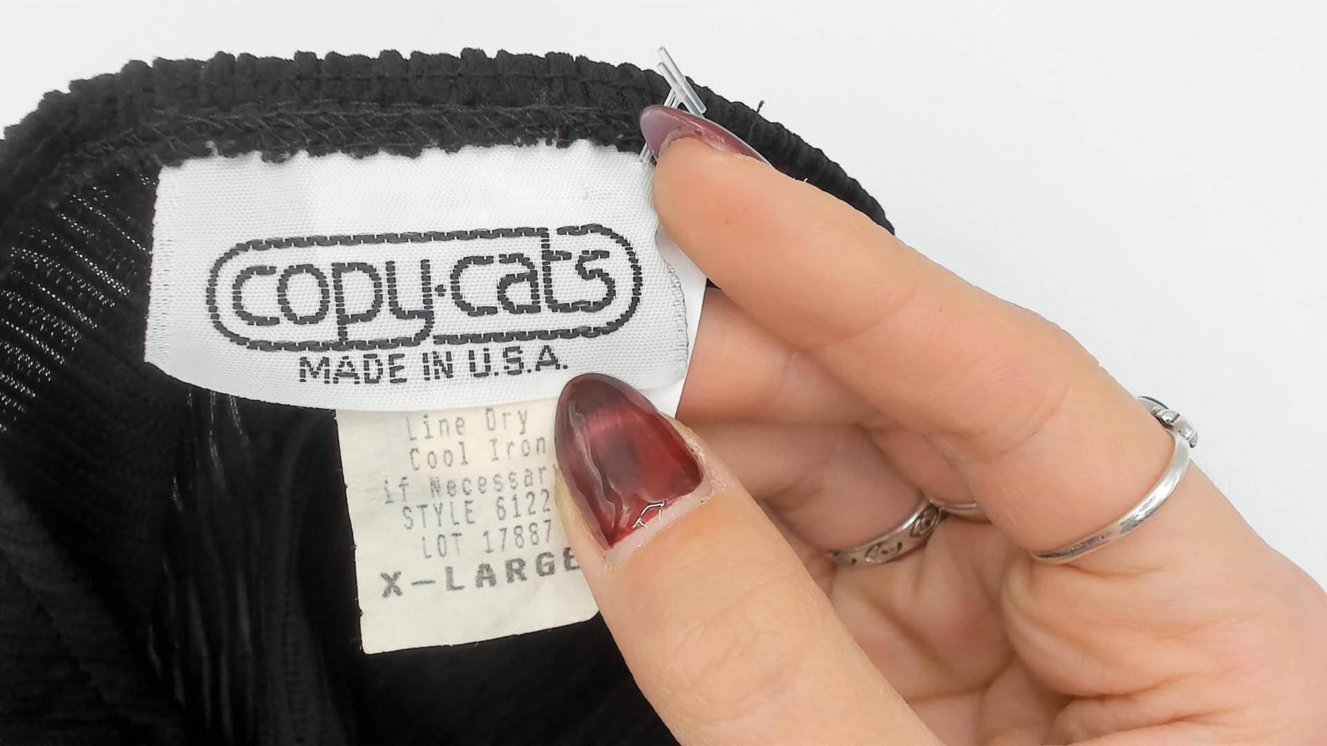 90s Copy Cats Black Lace Neckline Blouse Dolman Sleeve Tunic Extra Large XXL