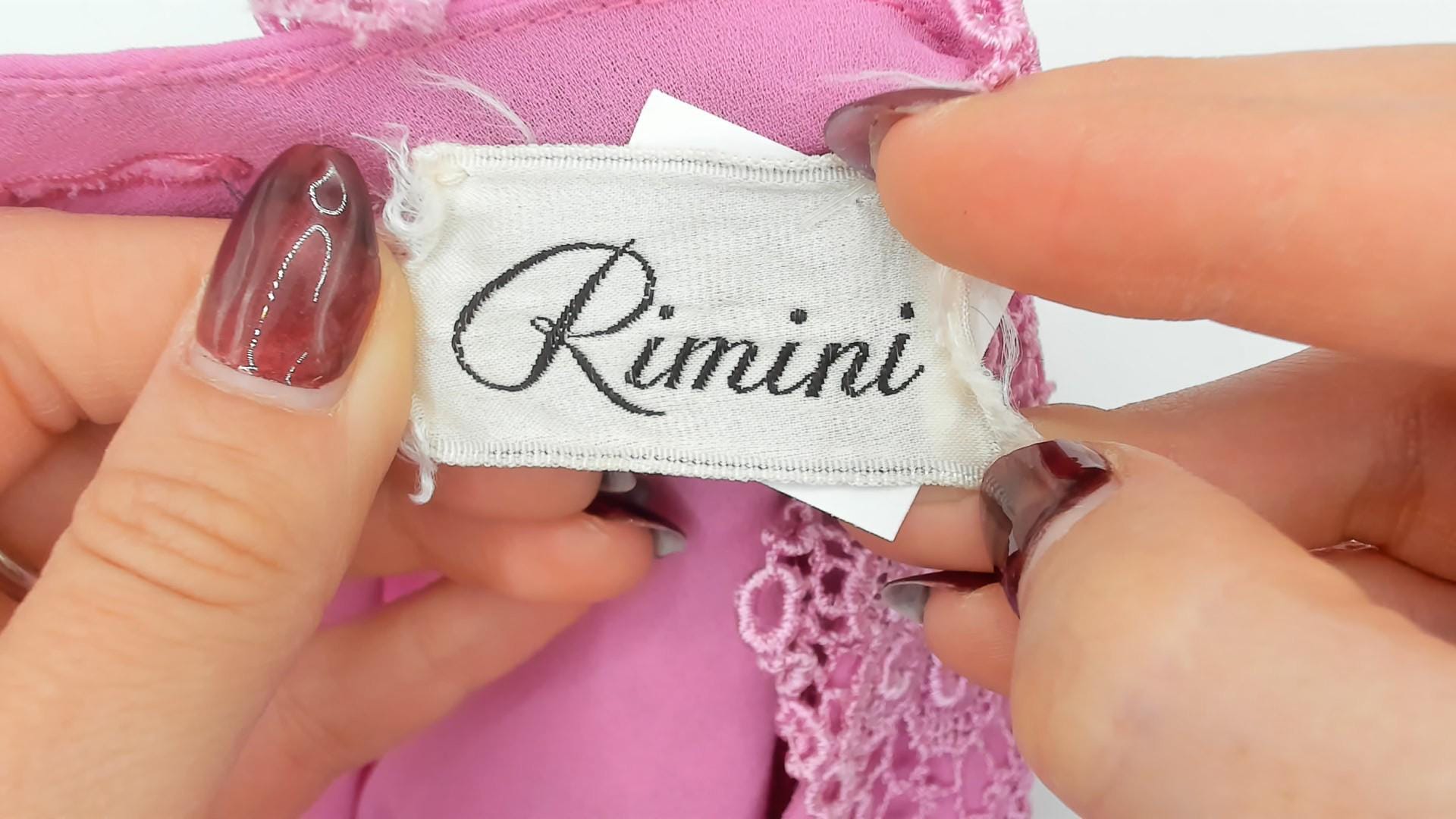 80s Rimini Pink Lace Bib Dress Bishop Sleeve Pleated Skirt Small Medium