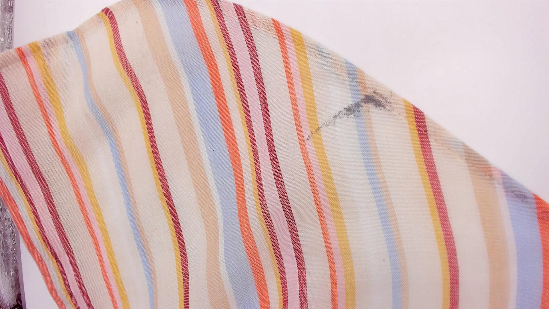 70s Brookdale Striped Camp Shirt Pastel Rainbow Cotton Notched Collar Medium