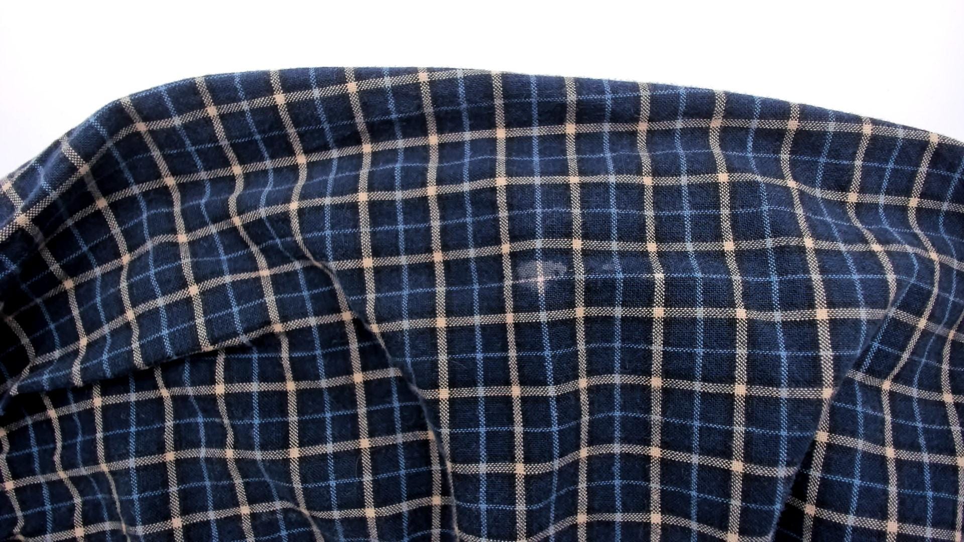 80s Navy Tan Plaid Pinafore Sundress Cotton Eyelet Lace Knee Medium