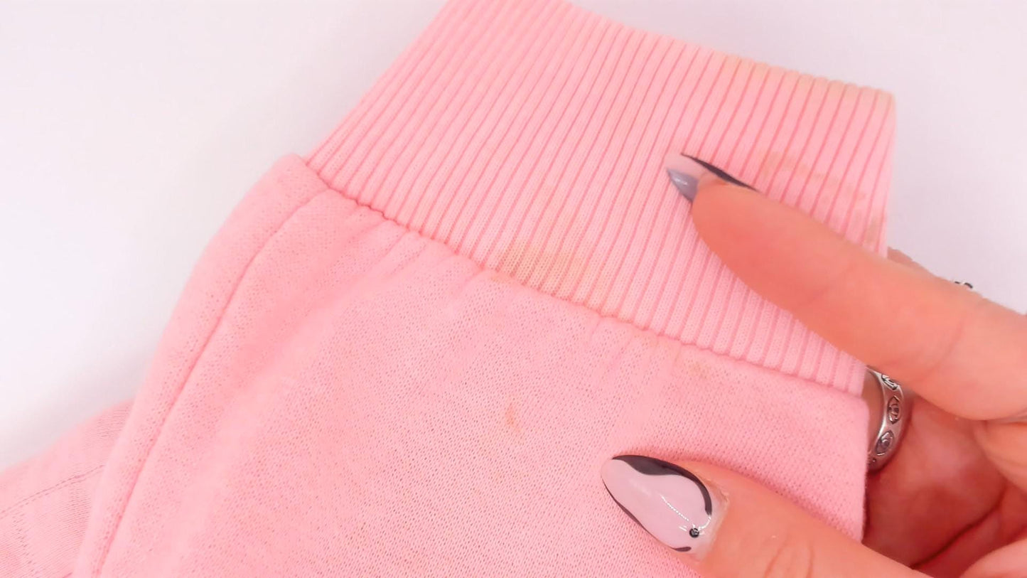 90s Casual Isle Quilted Collared Sweatshirt Pink Large L