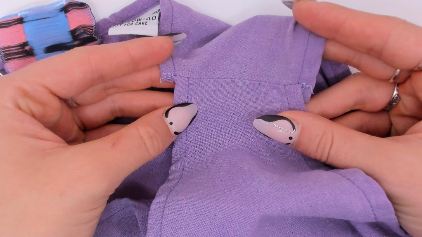 90s Award Winning Lilac Crop Top Striped Scoop Neck Sleeveless Extra Large XL