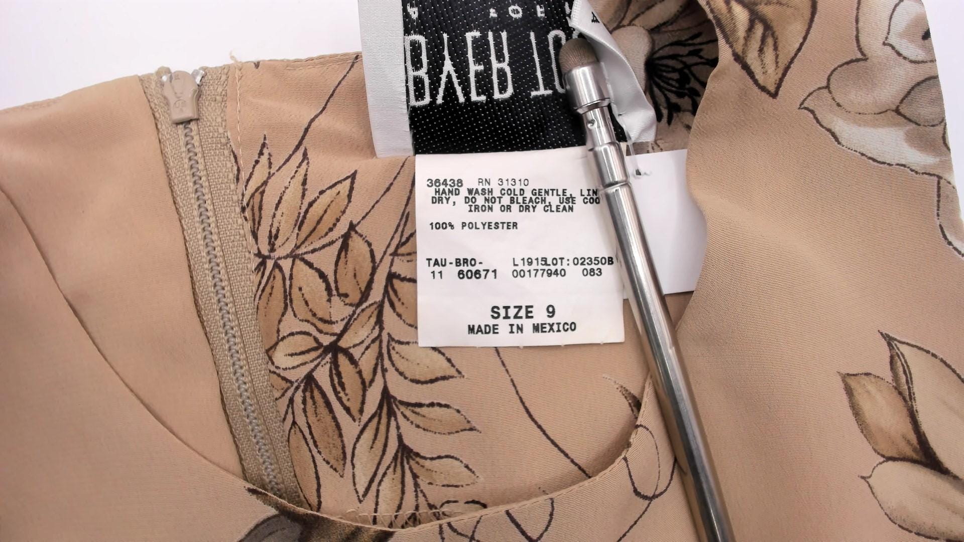 90s Byer Too! Floral Maxi Dress Beige Taupe Sleeveless Medium M
