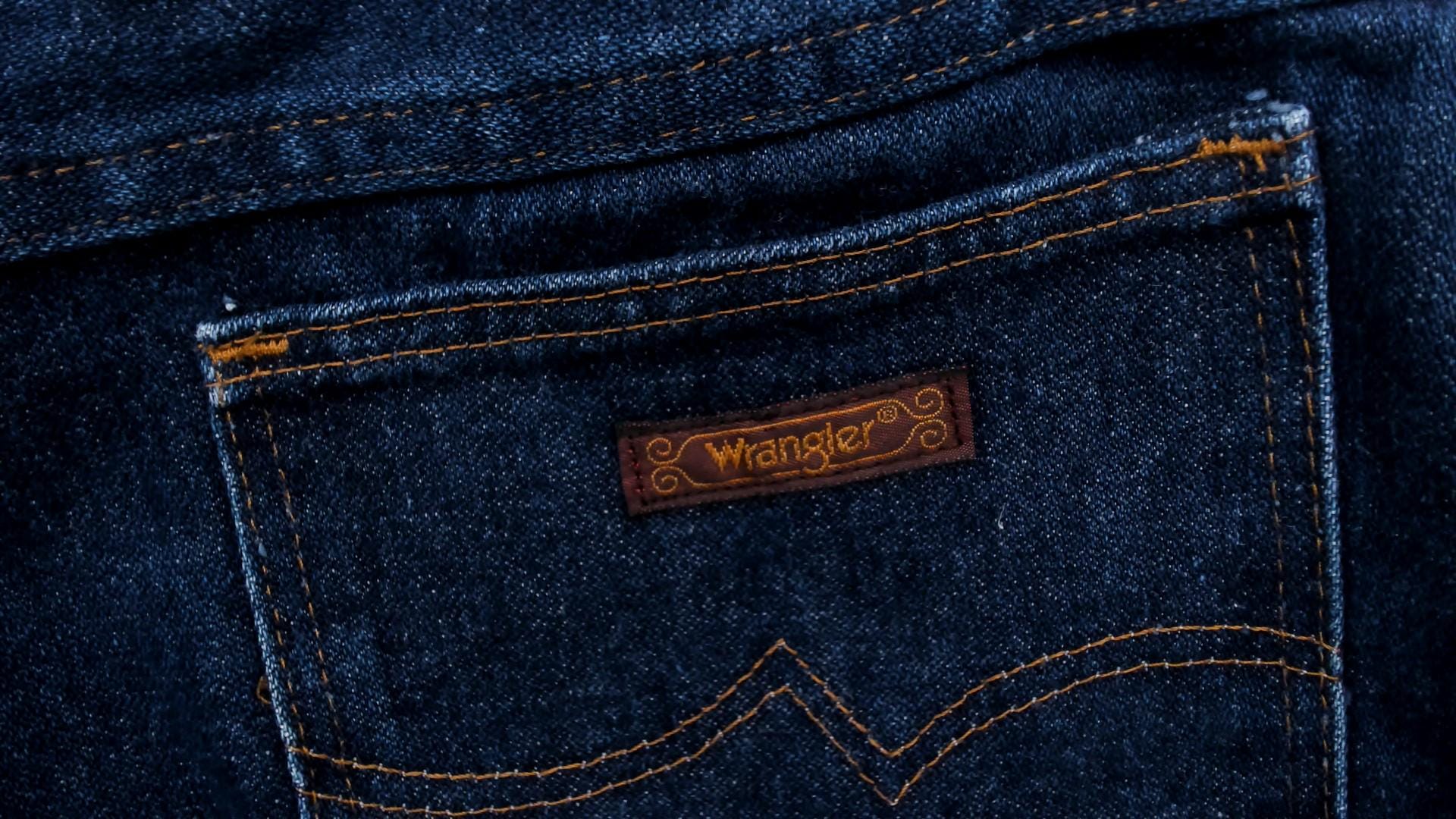 Wrangler Dark Indigo High Rise Straight Leg Jeans 80s Vintage 32x32
