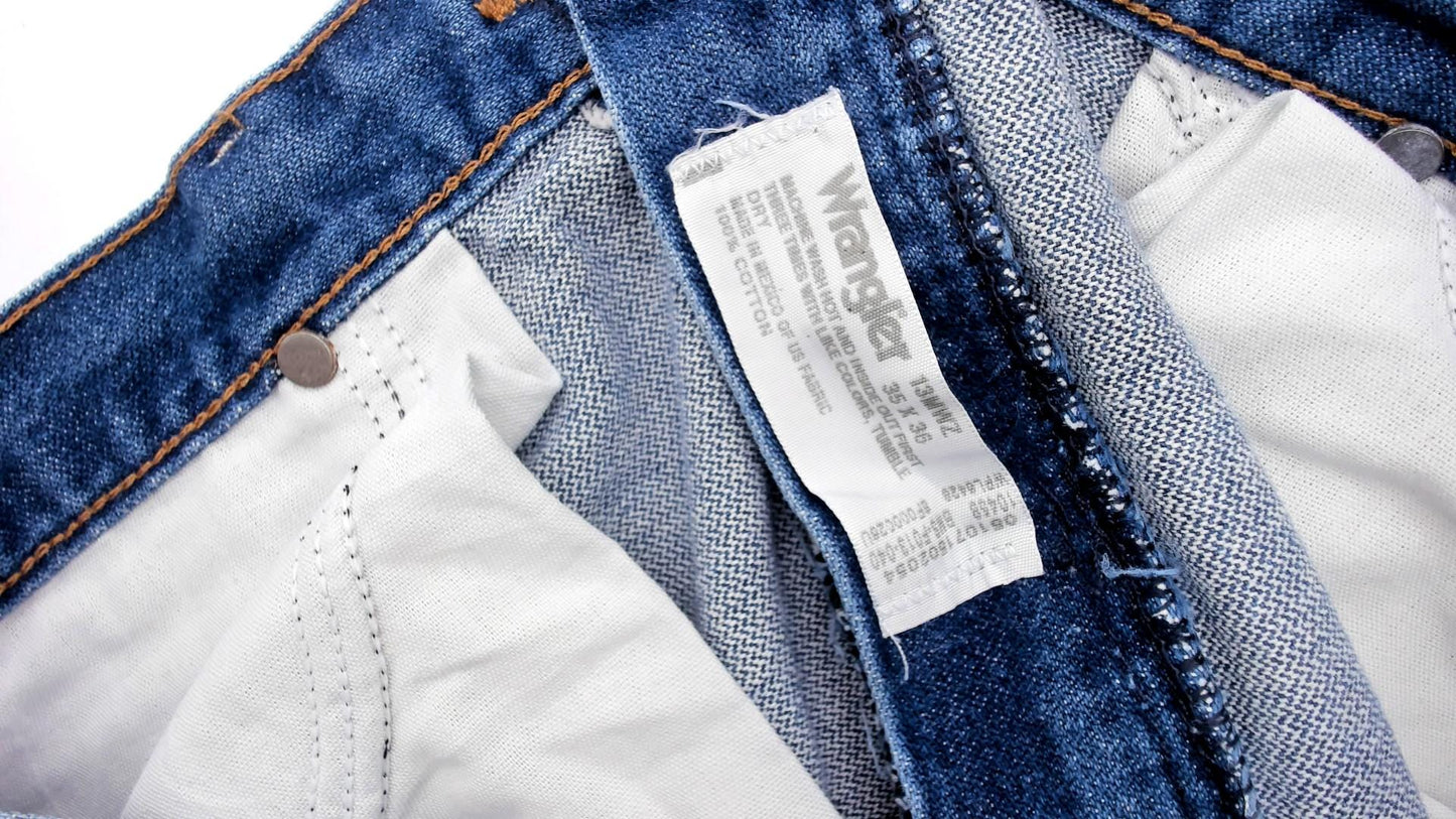 90s Wrangler Mom Jeans High Waist Straight Leg Blue Denim 35x36