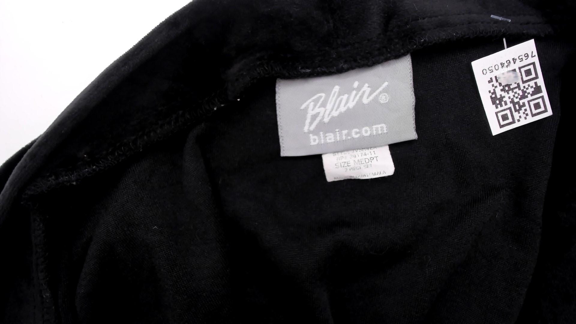 80s Blair Black Velvet Kimono Duster Embroidered Floral Rose Medium M