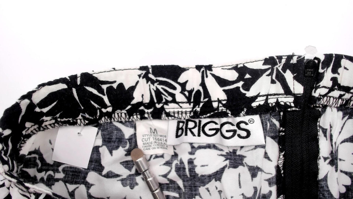 Y2K Briggs Black Daisy Floral Maxi Skirt Ivory Cream Medium M