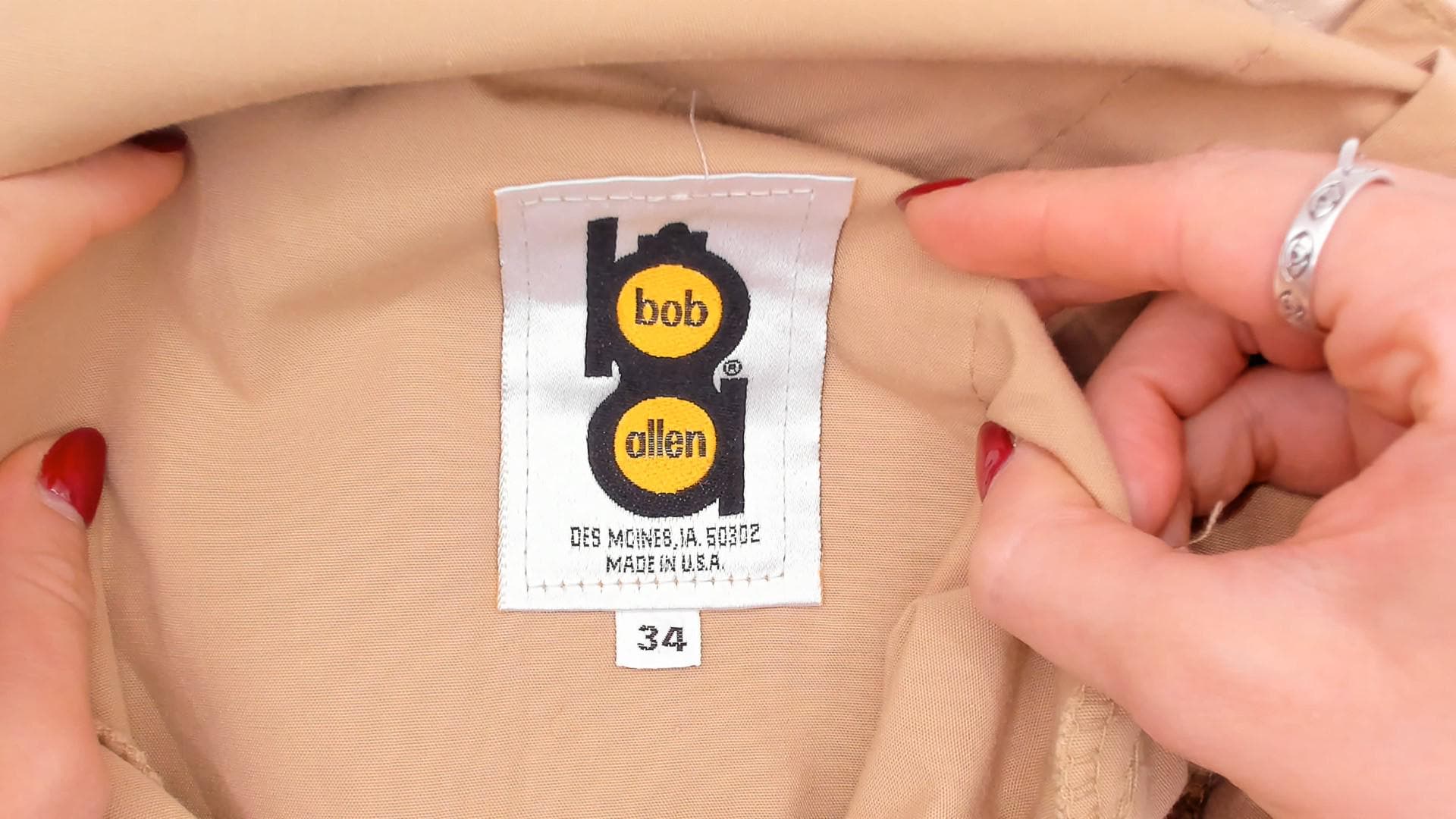 80s Bob Allen Cargo Pants Tan Cotton Straight Leg Low Rise Extra Large XL