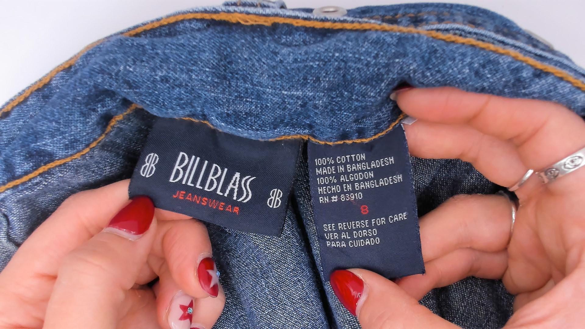 2000s Bill Blass Belted Denim Mini Skirt Indigo Cotton Medium M