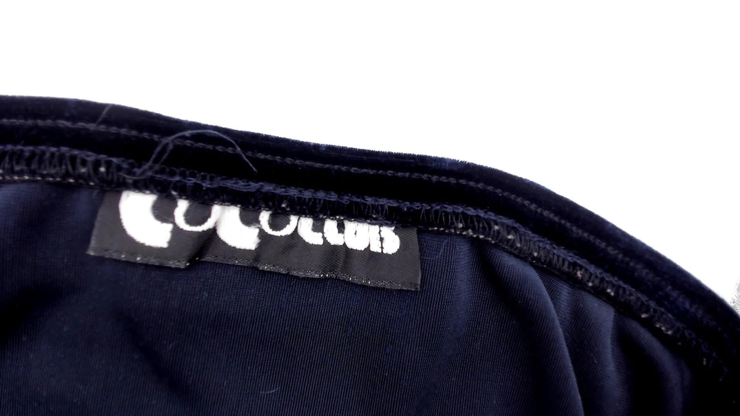 90s Navy Velvet Maxi Skirt Straight Column Ankle Length Medium Large