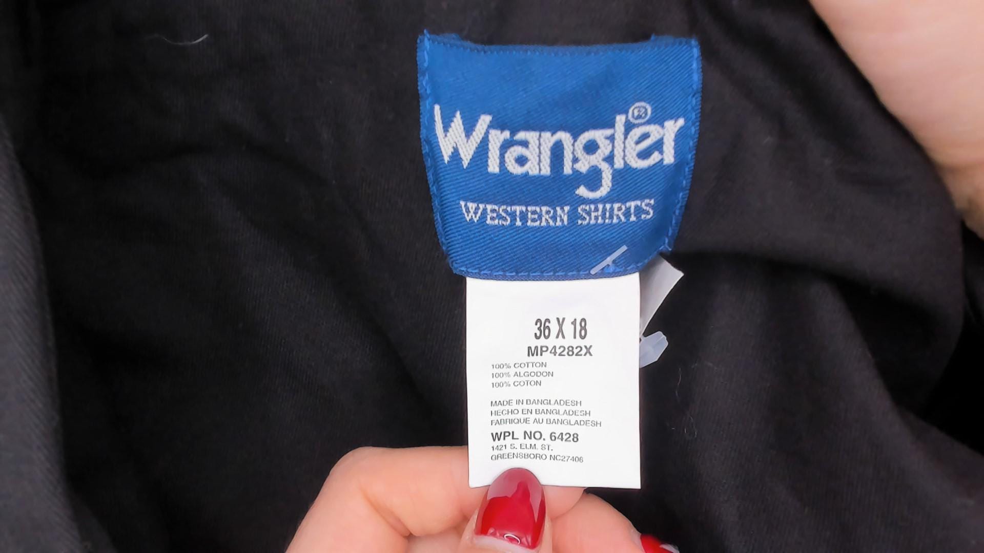 2000s Wrangler Black Western Shirt Cotton Snap Button XXL