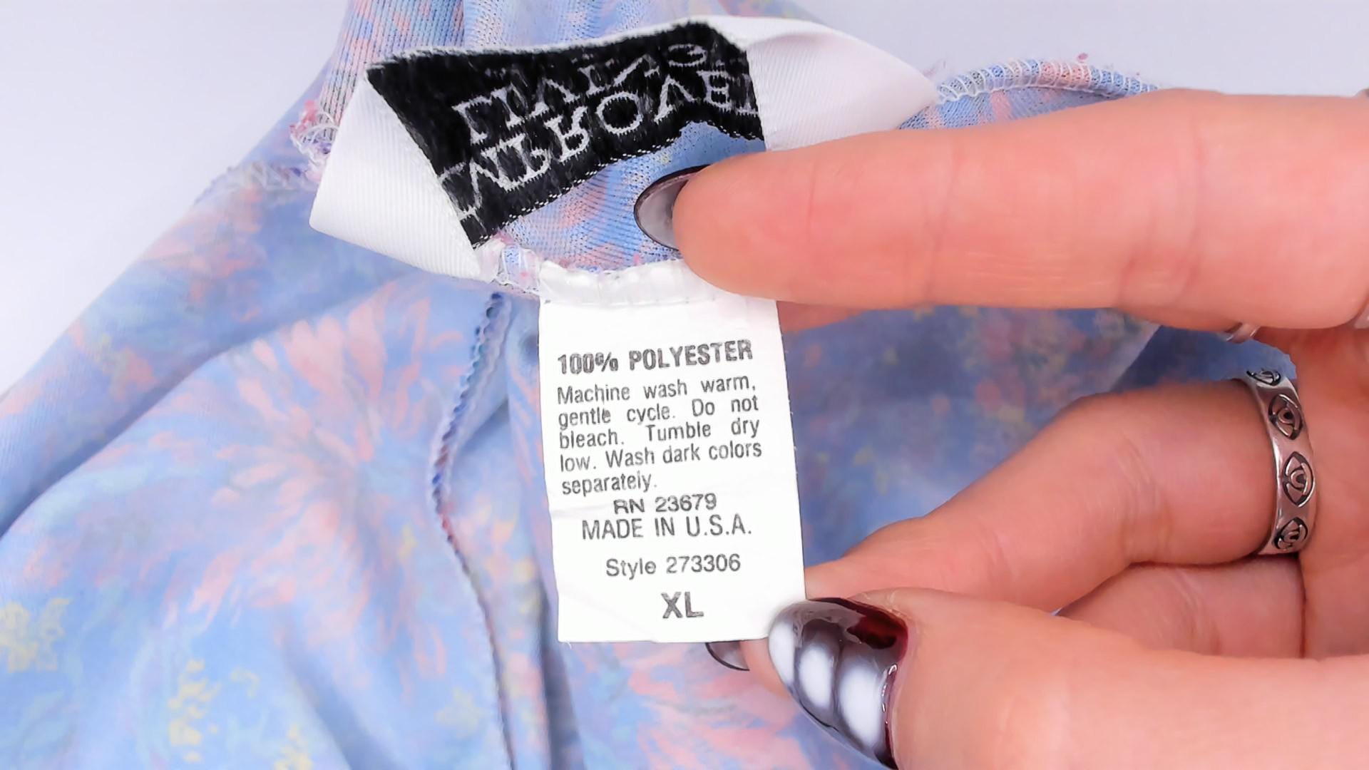 70s Improved Living Floral Shift Dress Cobalt Blue Knee-Length XL