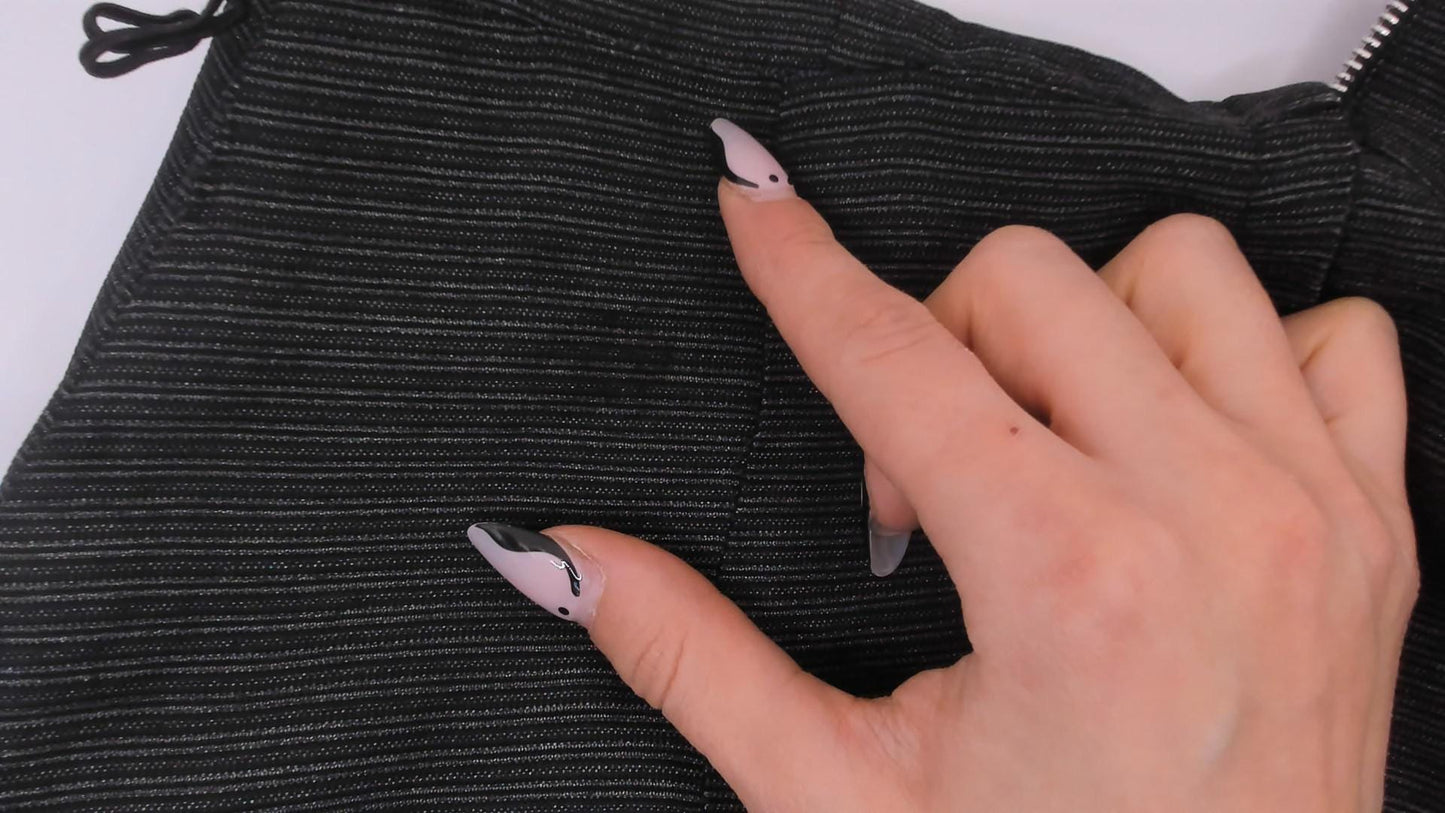 60s Mod Mini Dress Black Grey Pinstripe Sleeveless Shift Extra Small XS