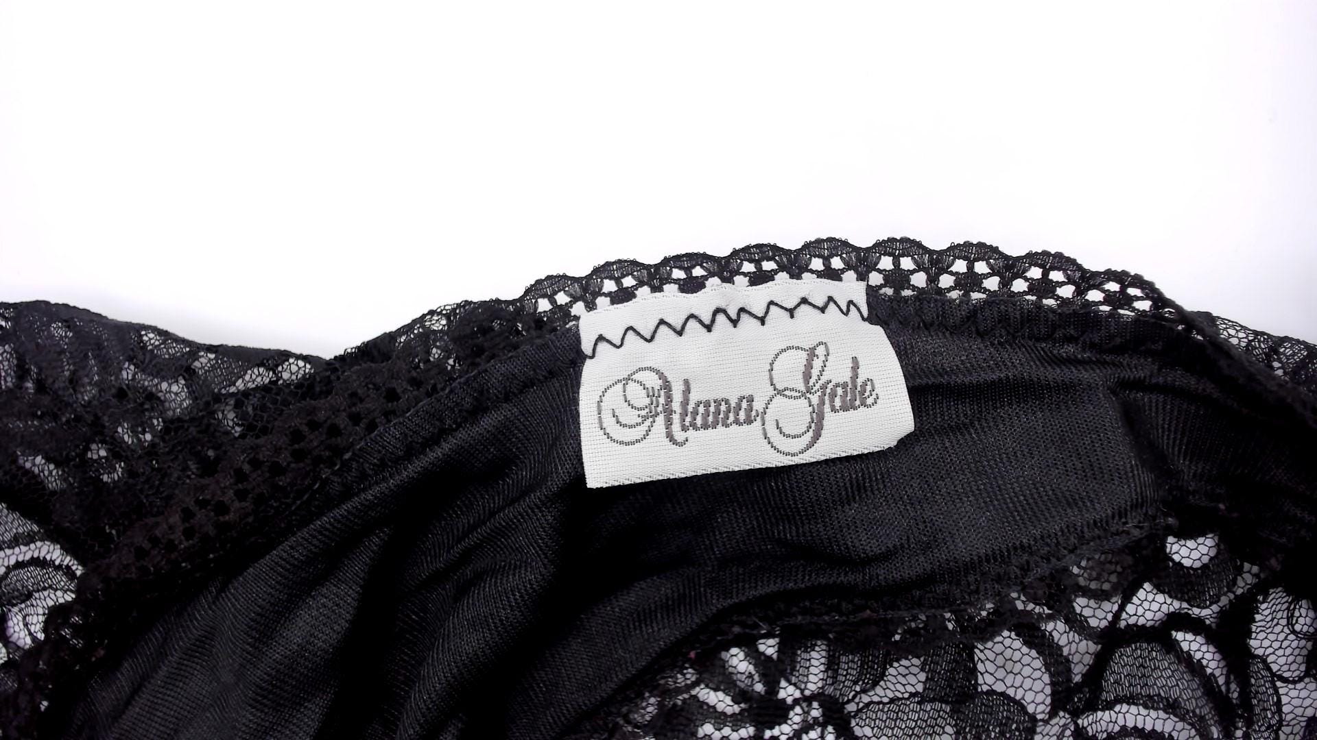 80s Alana Gale Black Satin Lace Teddy Romper Medium M