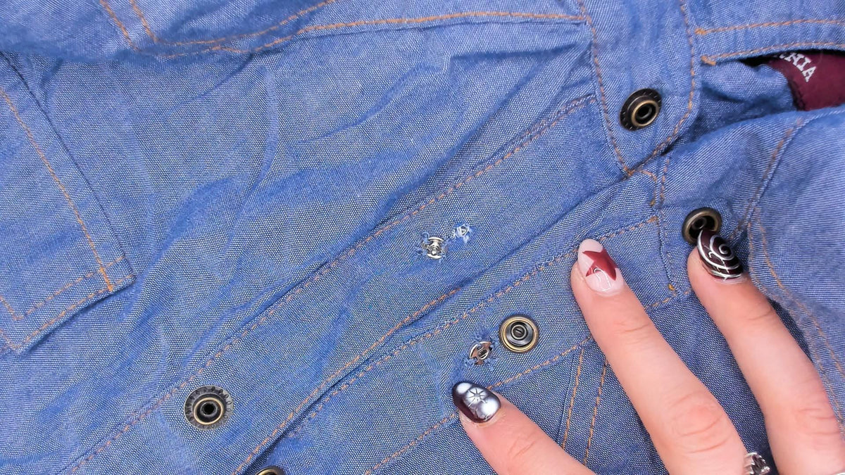 80s O'Harrow Western Chambray Shirt Pearl Snap Button Blue Cotton Small