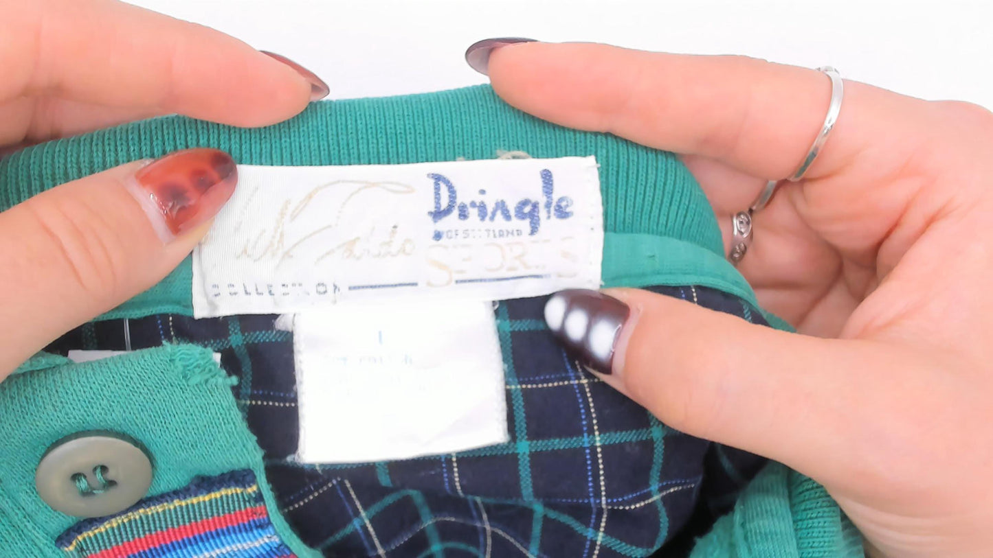 90s Pringle Sports Golf Polo Sweatshirt Green Embroidered Collared Large L