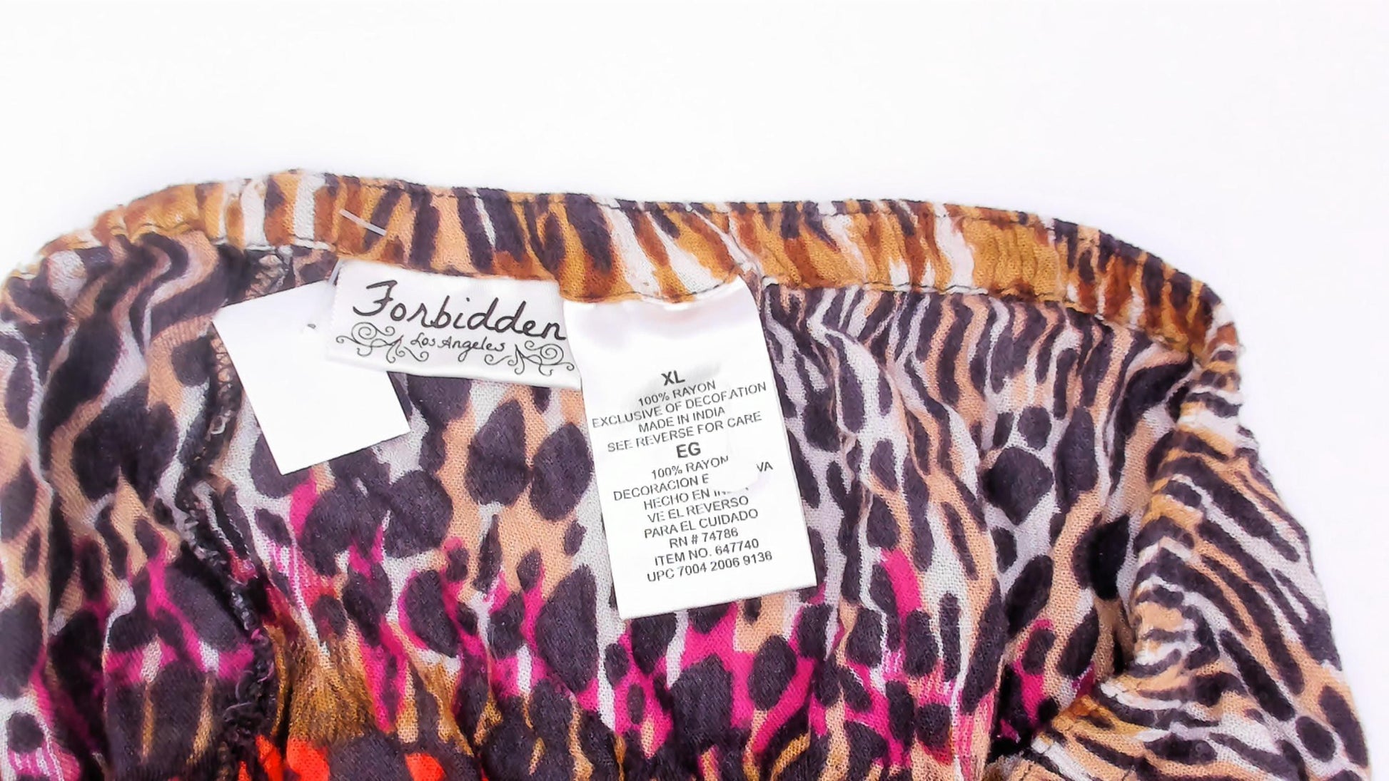 90s Forbidden Animal Print Maxi Skirt Pink Leopard Tiered XL
