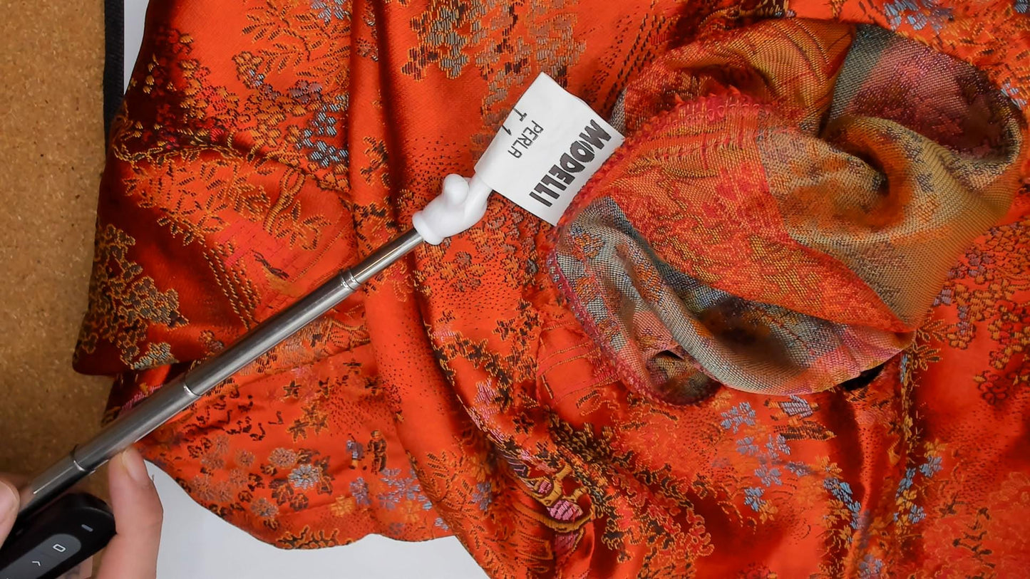 90s Modelli Rust Orange Brocade Mini Dress Chinoiserie Jacquard Small