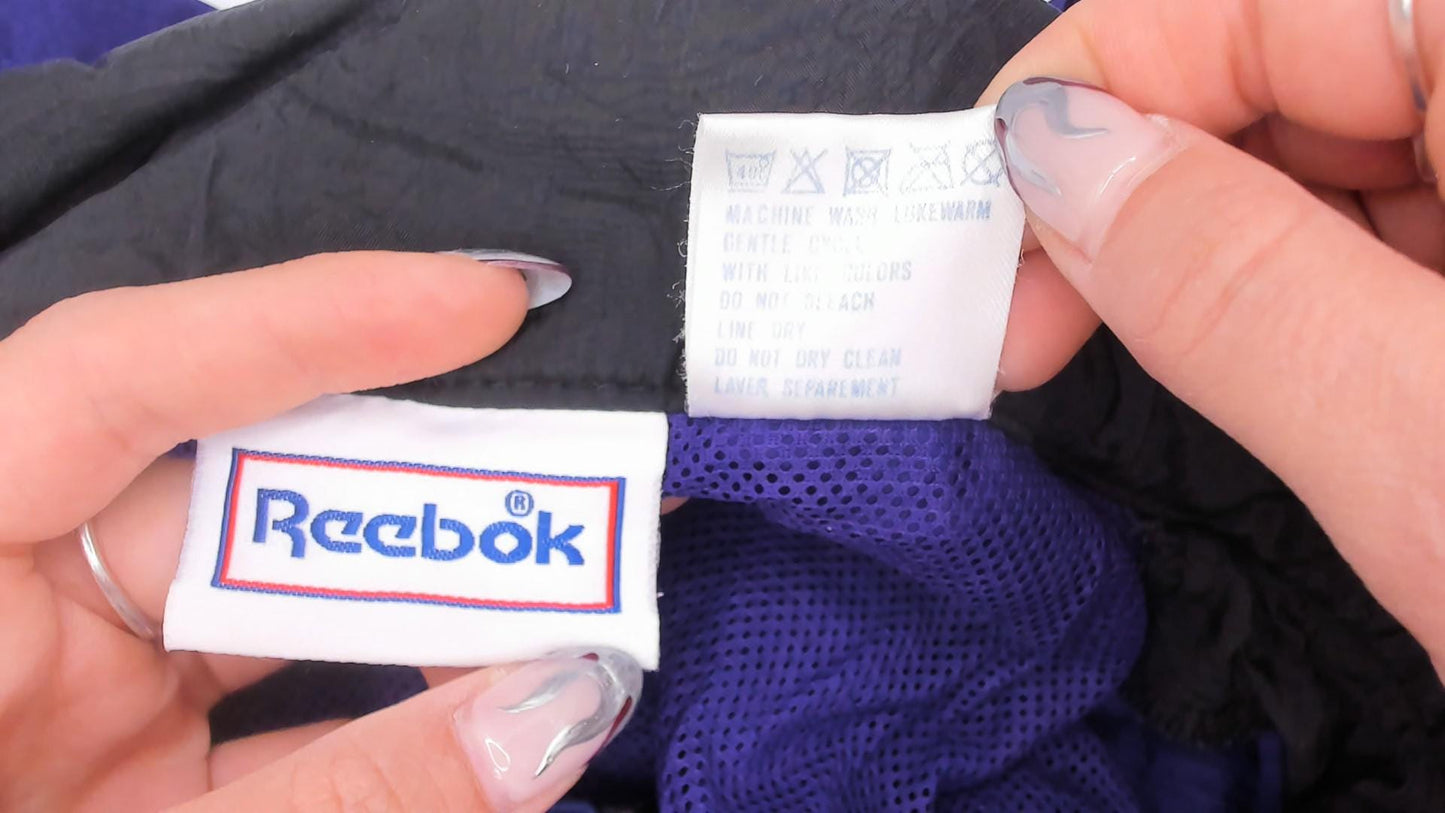 90s Reebok Windbreaker Colorblock Red Purple Black Jacket Extra Large XL