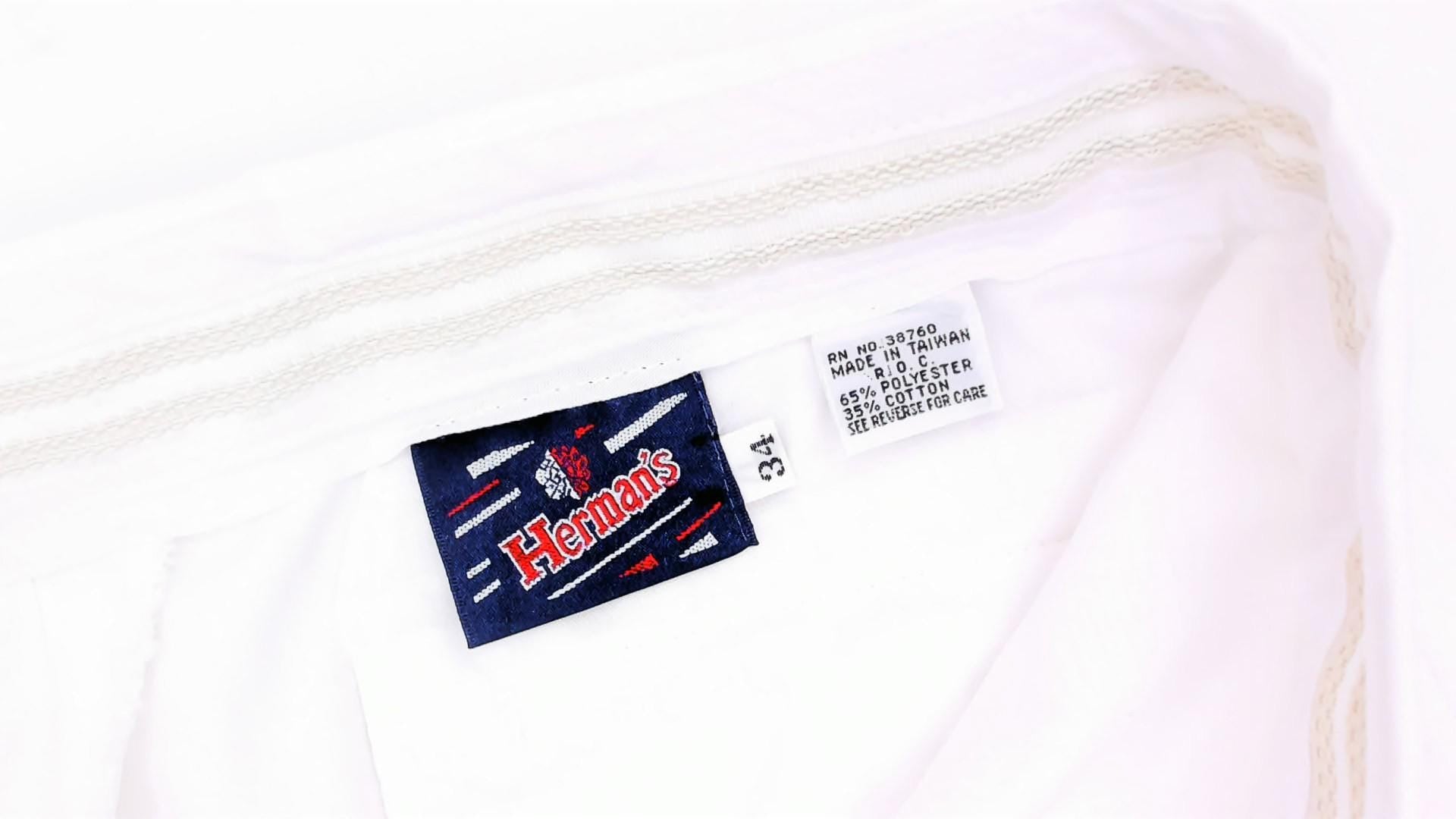 80s Herman's White Tennis Shorts Low Rise Cotton Blend Medium