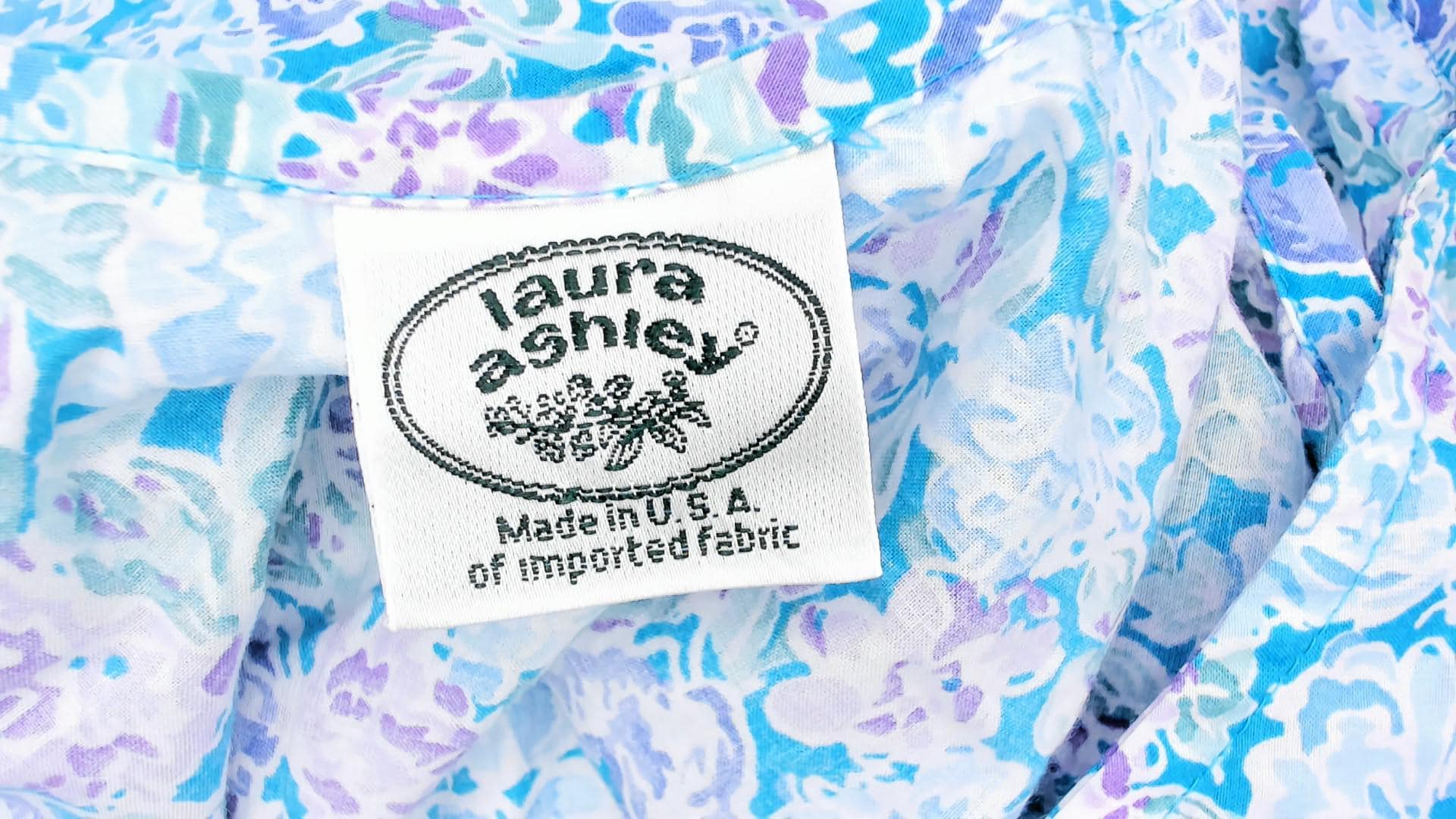 90s Laura Ashley Floral Cotton Sundress Drop Waist Knee-Length Small