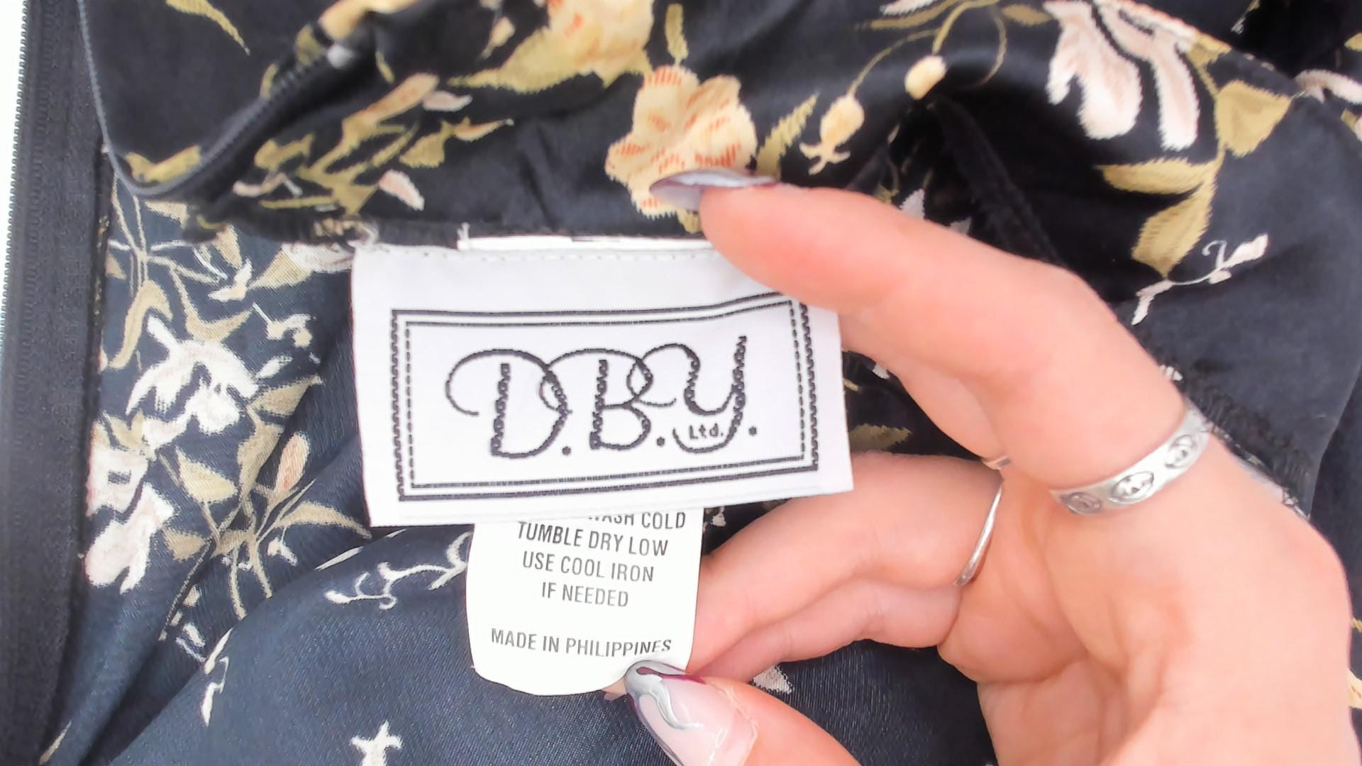 90s Dby Cheongsam Dress Black Gold Floral Brocade Mandarin Collar Mini Medium M
