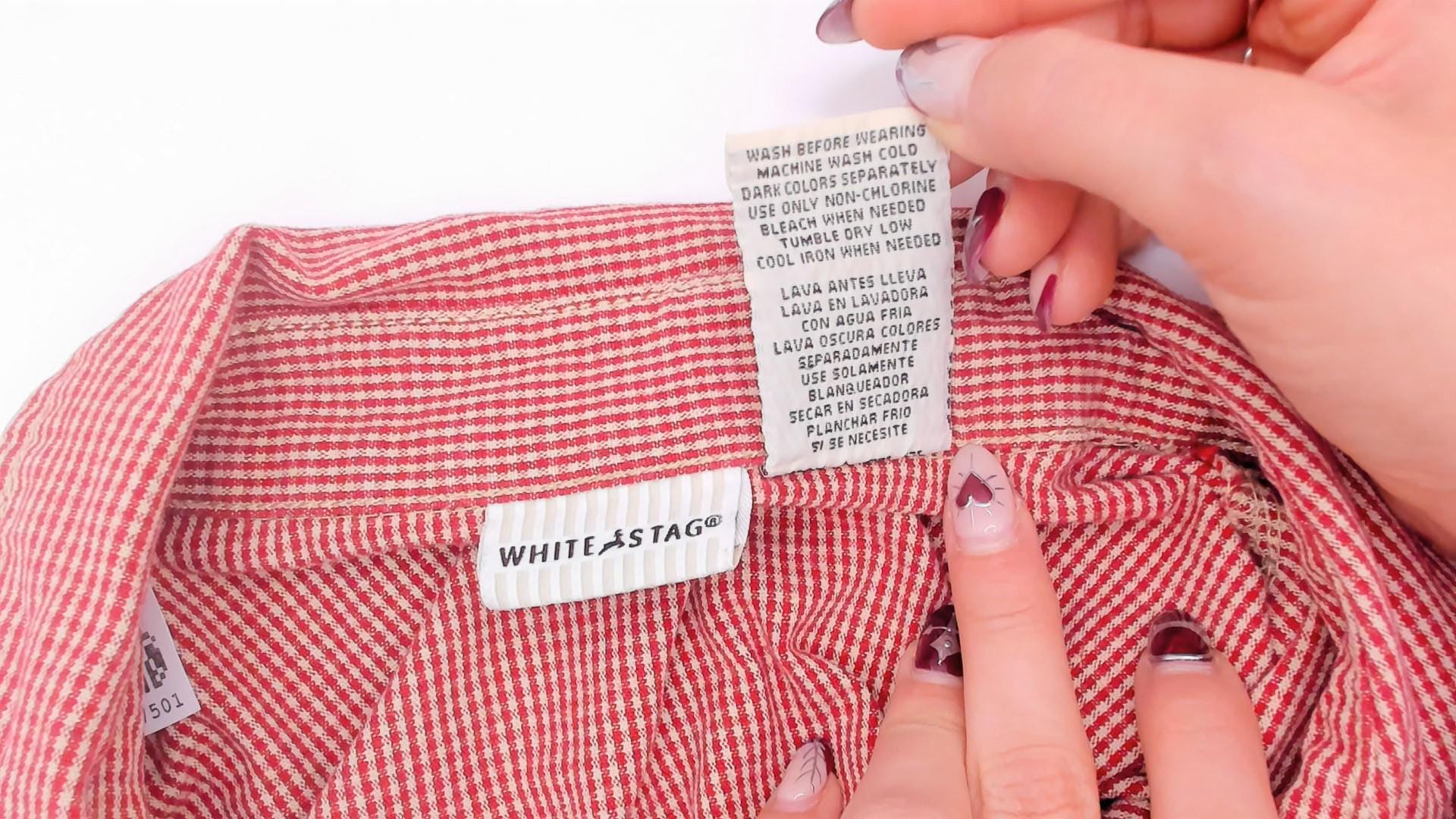 90s White Stag Gingham Shirtdress Red Cream Check Cotton Maxi Extra Large