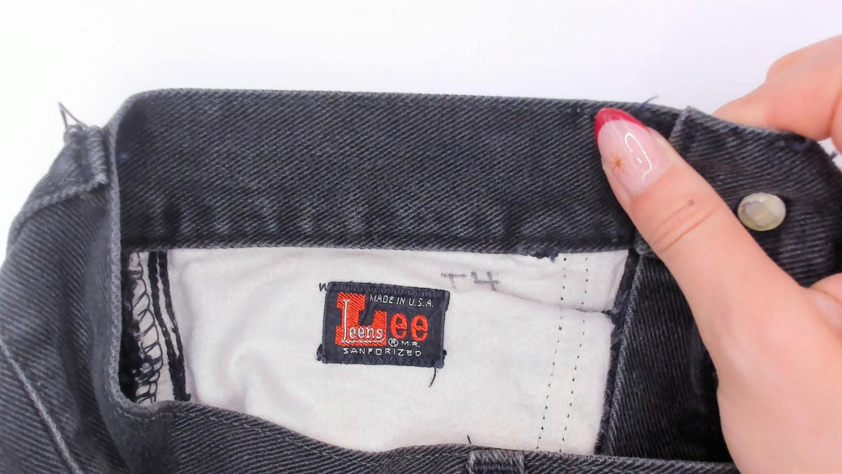 80s Lee High Waisted Straight Leg Jeans Black Denim Small S