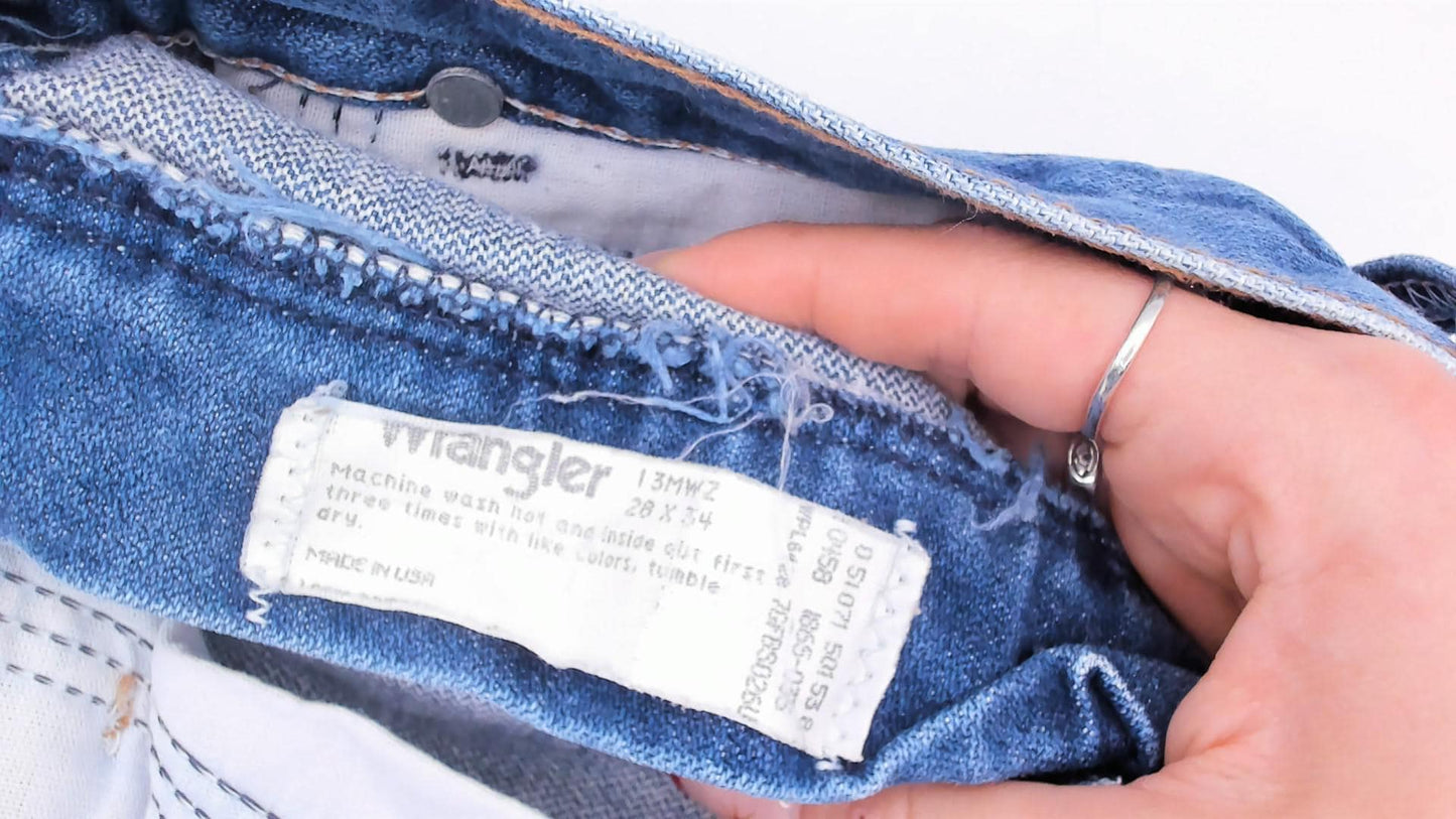 90s Wrangler High Waisted Straight Leg Jeans Medium Wash Blue Denim Extra Small XS