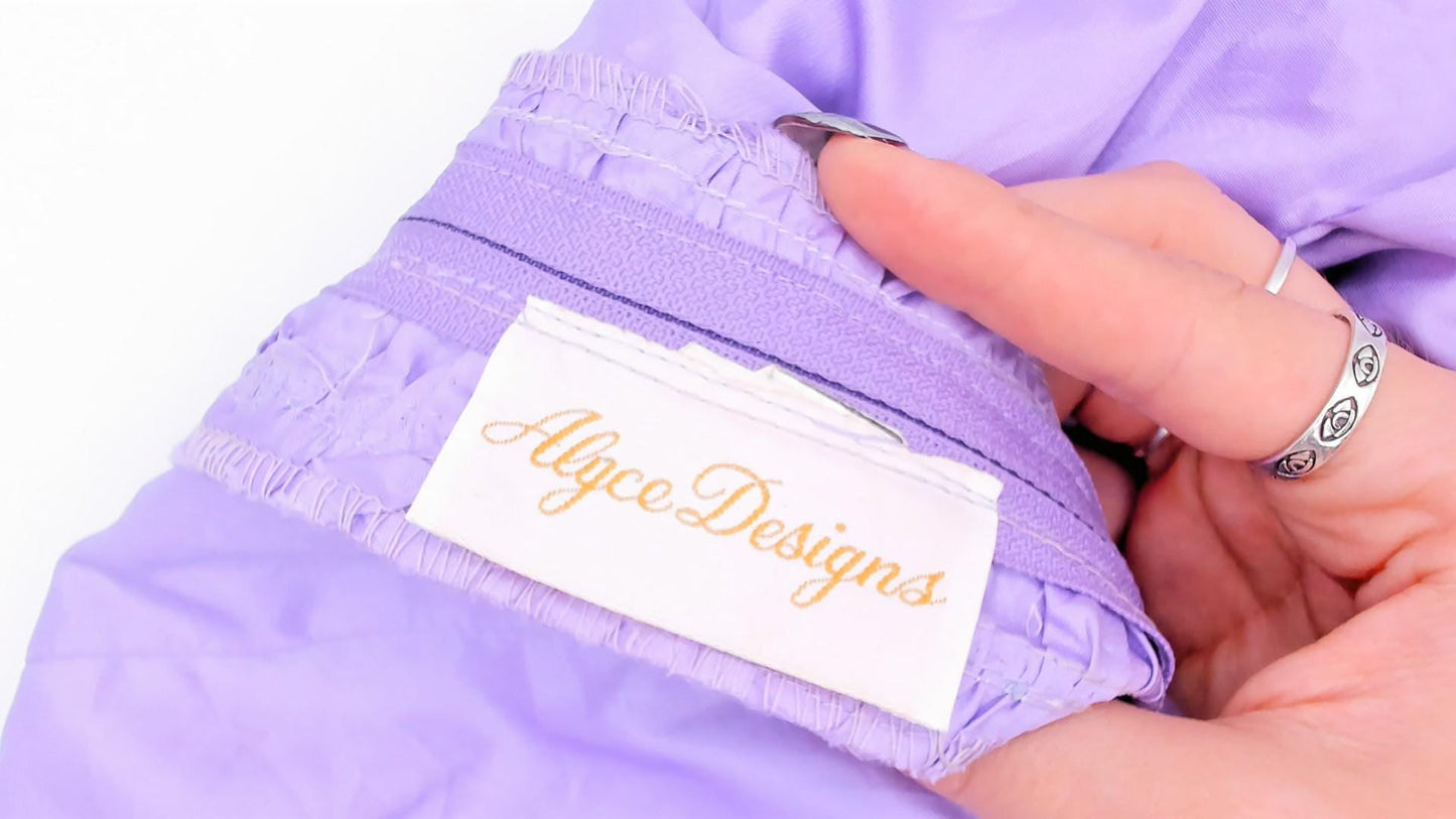 80s Alyce Designs Lilac Sequin Prom Dress Sweetheart Neckline Mermaid Hem Extra Small XS
