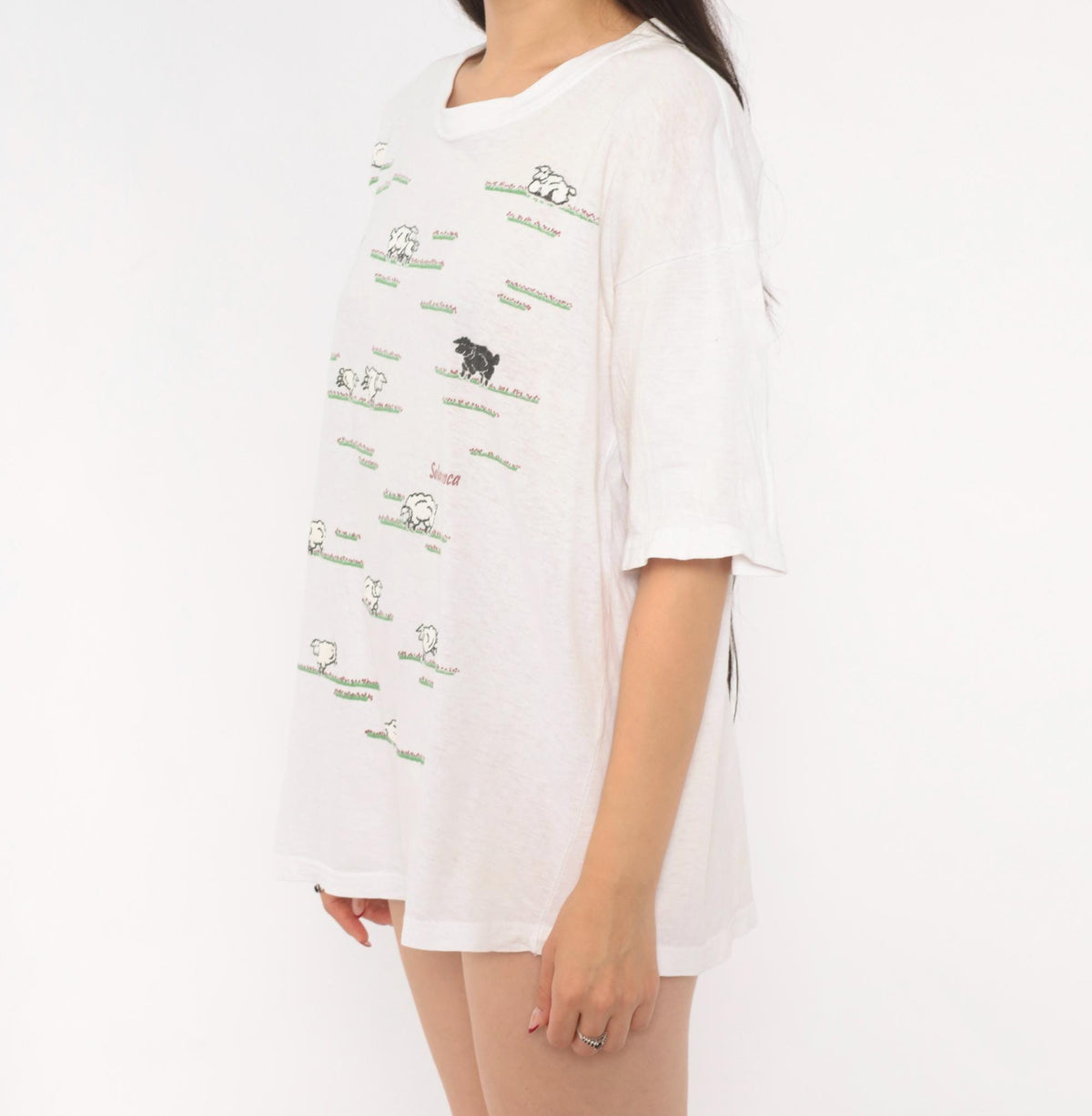 2000s Black Sheep Salamanca Spain Souvenir Cotton Tee White Large L
