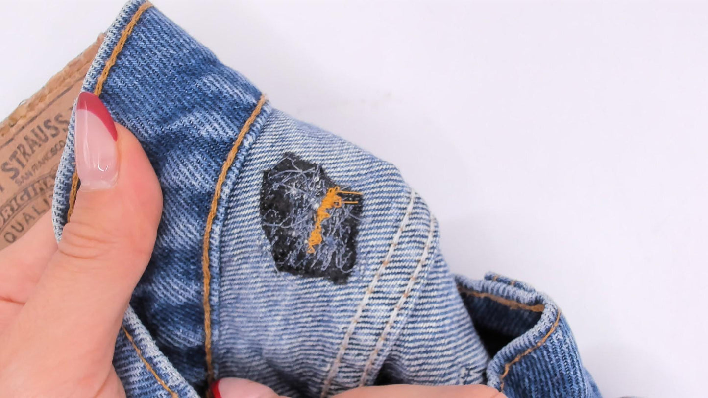 90s Levi's 517 Bootcut Jeans High Rise Medium Blue Denim Large 34