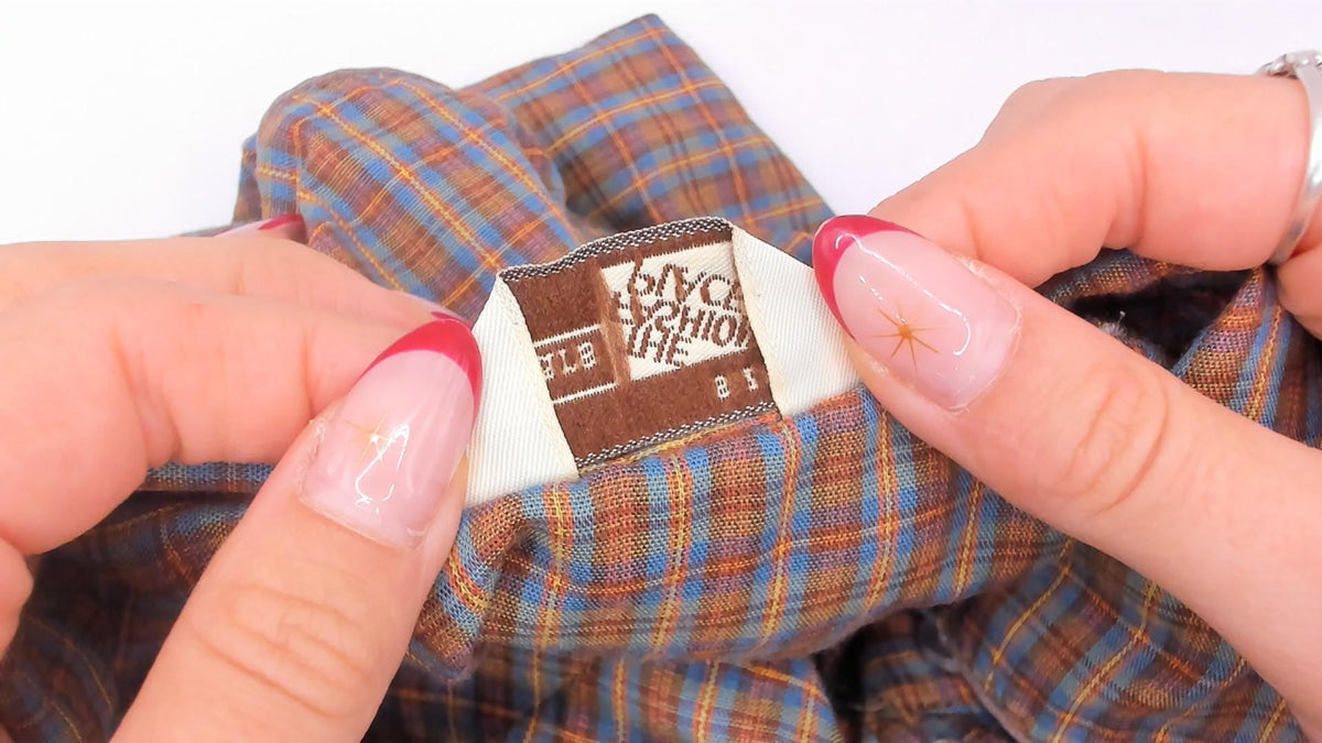 70s Western Plaid Shirt Pearl Snap Brown Blue Check Cotton Yoke Medium M