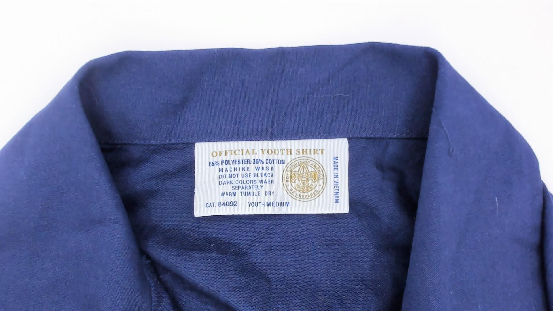 90s Boy Scouts of America Navy Uniform Shirt Bobcat Bear Patches Small
