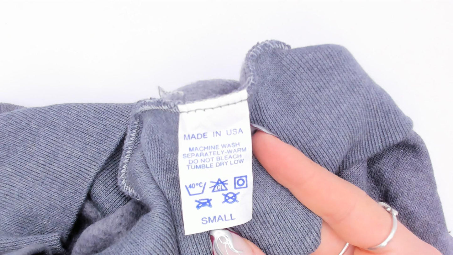 80s Charcoal Grey Raglan Sweatshirt Crewneck Cotton Pullover Small S